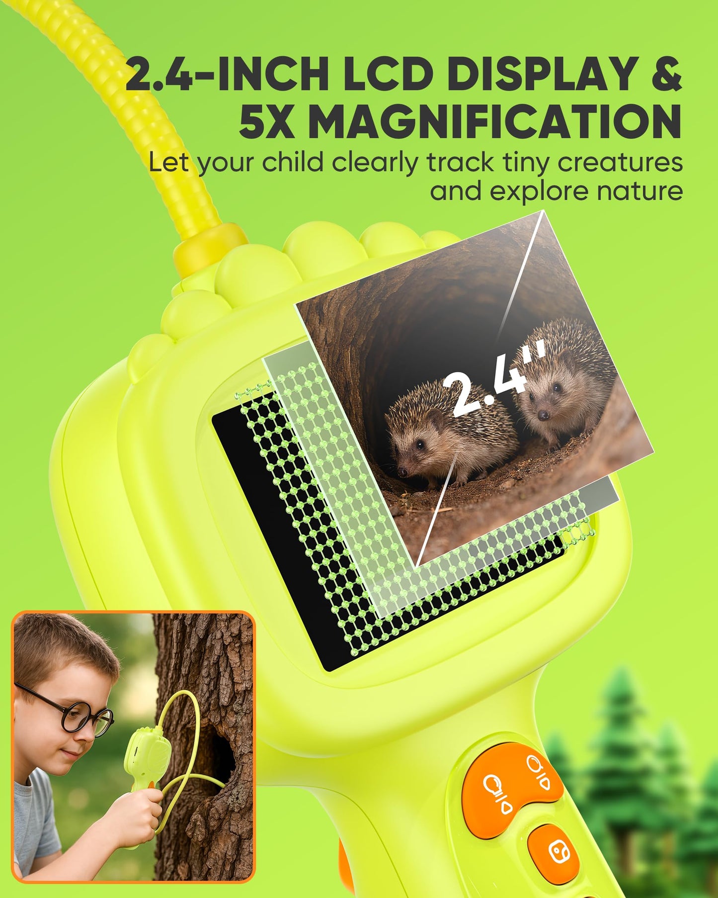 2.6FT Borescope Snake Camera Toy with Light & 32GB SD Card for Kids Science Educational STEM Toys for Outdoor Nature Exploration IP67 Waterproof Birthday Gift for 4 5 6 7 8 9 10 12 Years Old Boy Girls
