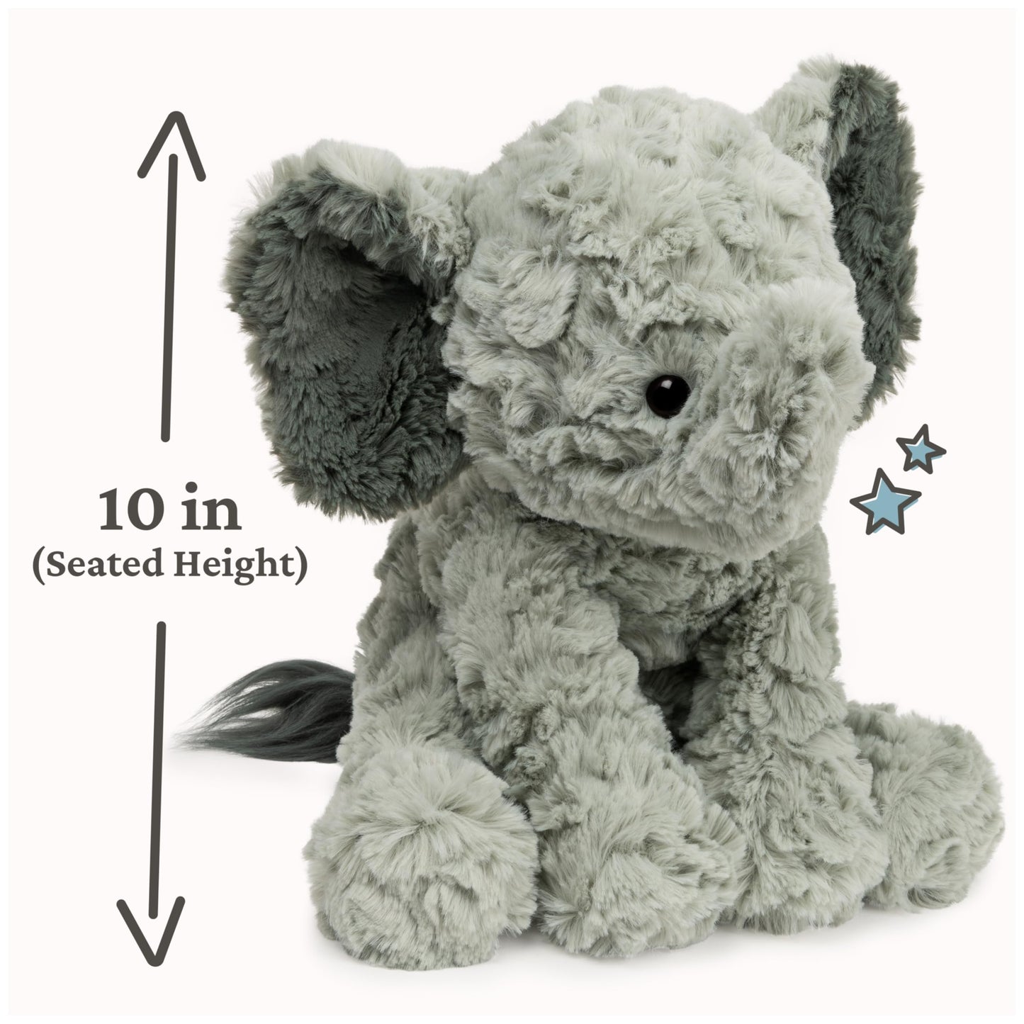 GUND Cozys Collection Elephant Plush, Elephant Stuffed Animals for Ages 1 and Up, Gray, 10"