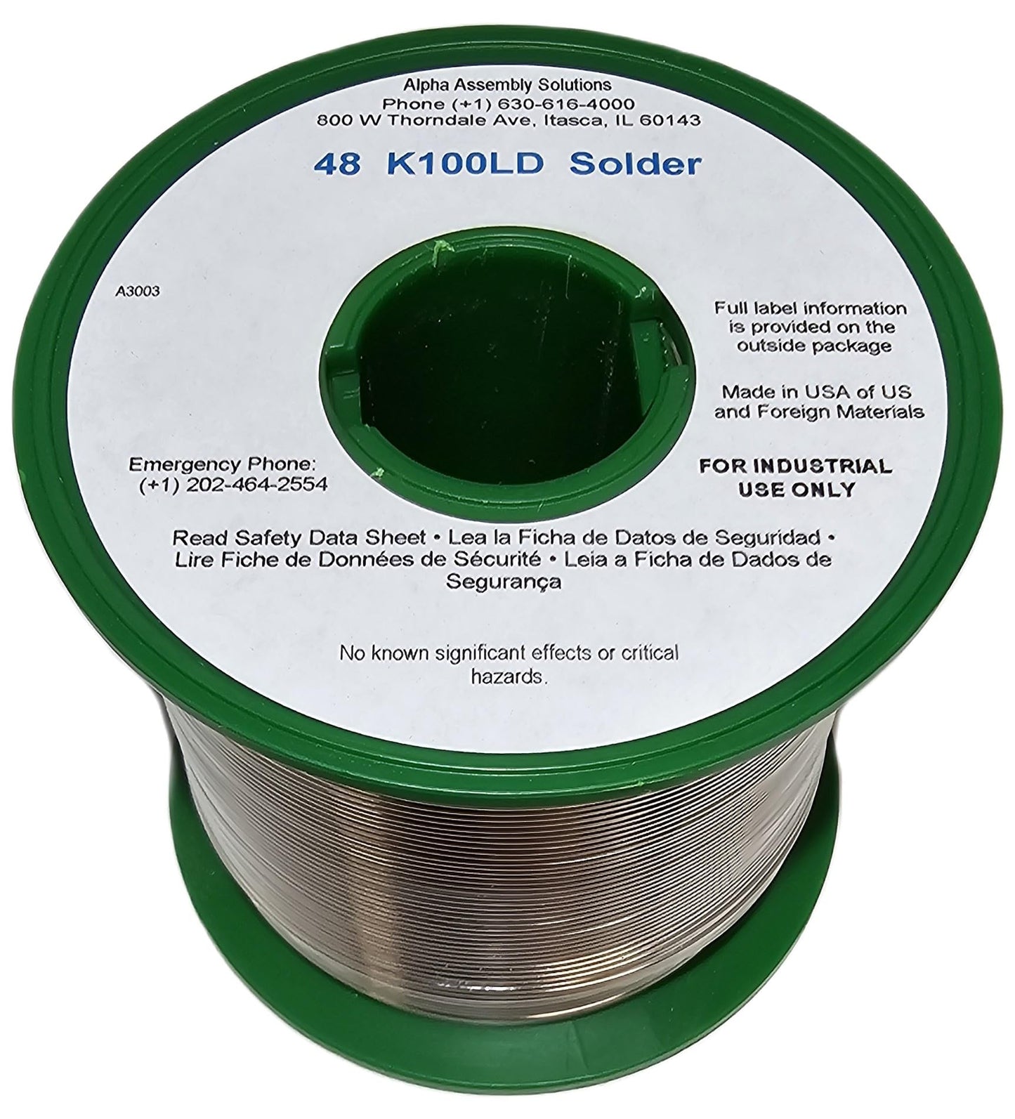 Kester 24-9574-1402 K100LD, Lead-Free, Rosin Wire Solder, .031" Diameter-Low Cost Alloy, 1 LB Spool