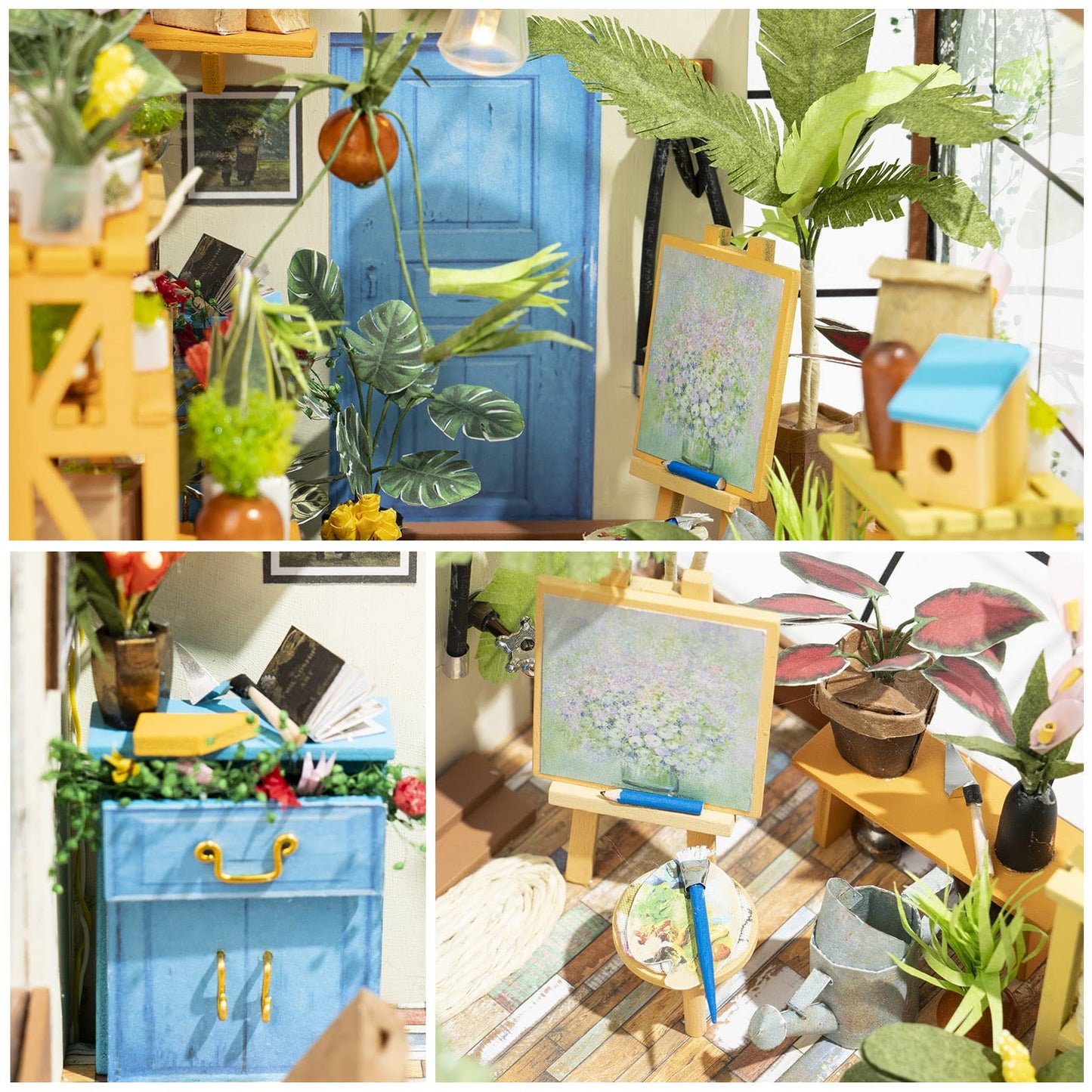 Rolife Dollhouse DIY Miniature Room Kit-Handmade Green House-Home Decoration-Miniature Model to Build-Christmas Birthday Gifts for Boys Girls Women Friends (Cathy's Flower House)