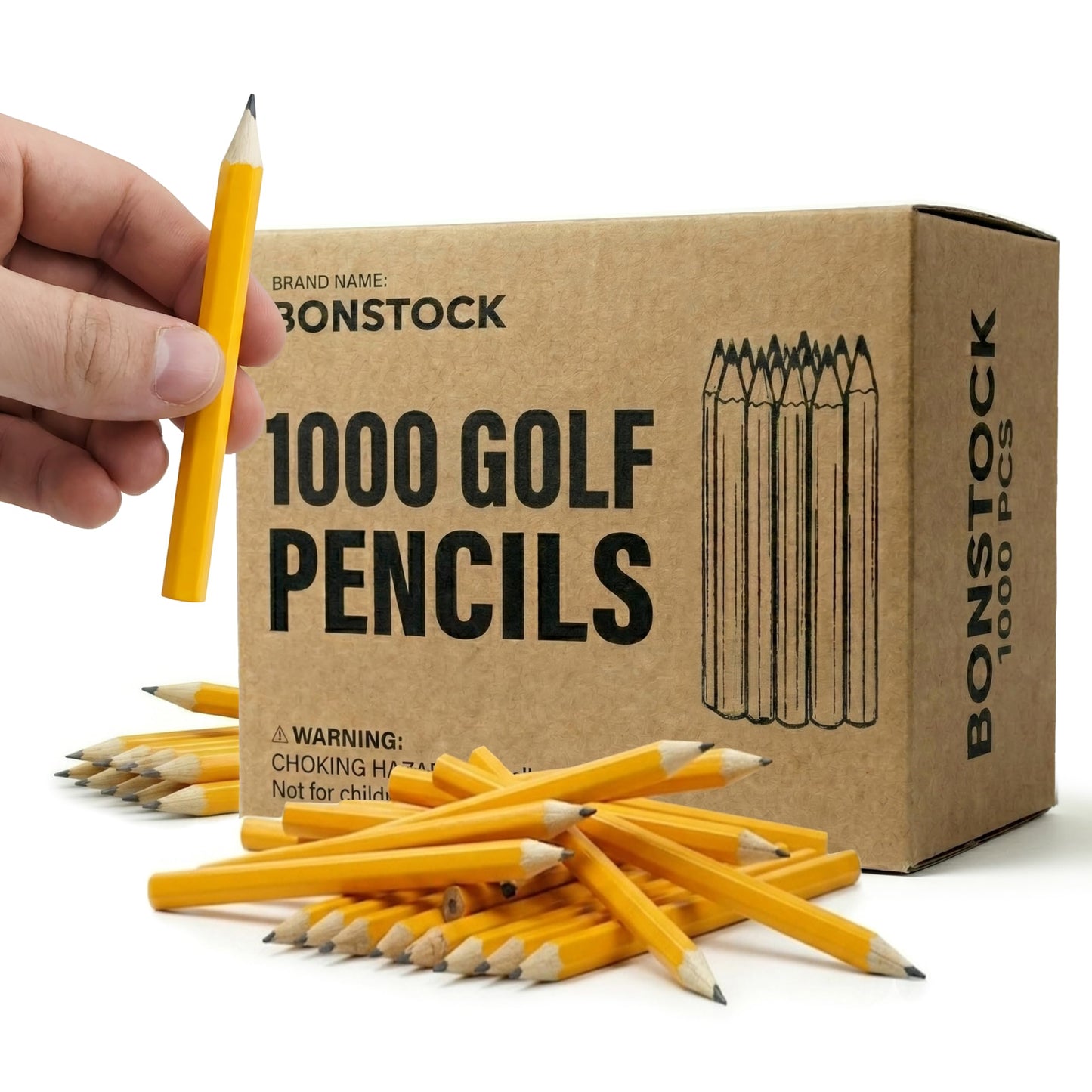 1000 Pack #2 HB Mini Golf Pencils Bulk, Wood-cased 3.5” Small Pencils Bulk, Pre-sharpened mini pencil bulk for Teachers Writing, Marking Sketching, Classroom Essentials, Back to School Supplies