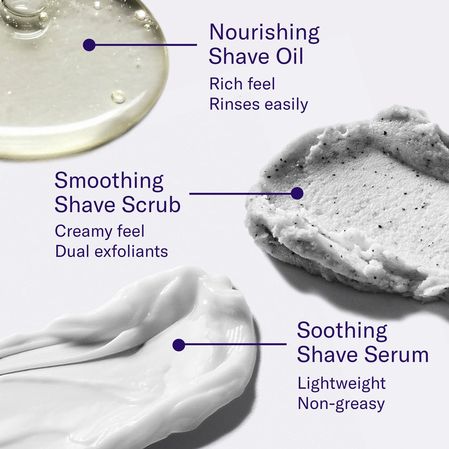 Flamingo 3-Step Shave Set for Women - Smoothing Prep Scrub, Nourishing Oil, and Soothing Post Serum - Glow Collection