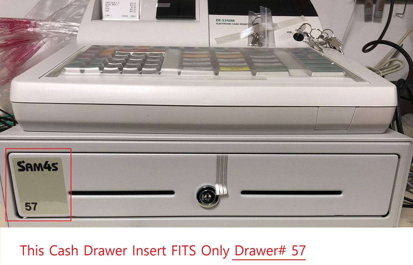 SAM4S Cash Drawer Insert Money Tray 57, 5 Bills and 5 Coins, Compatible with Sam4s ER-5200, ER-5240, ER-5215, ER-380, ER-350, ER-520, ER-530, ER-650, ER-900 Series, SPS-300 Series
