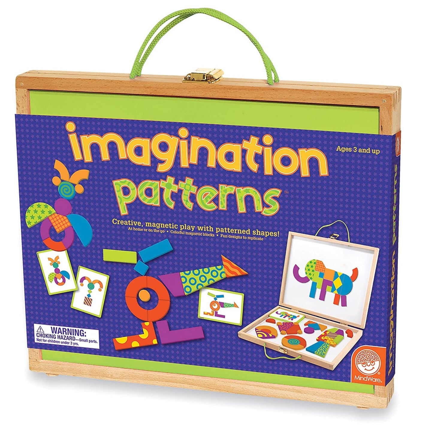MindWare Imagination Patterns - Jeu magnétique créatif avec des formes à motifs.