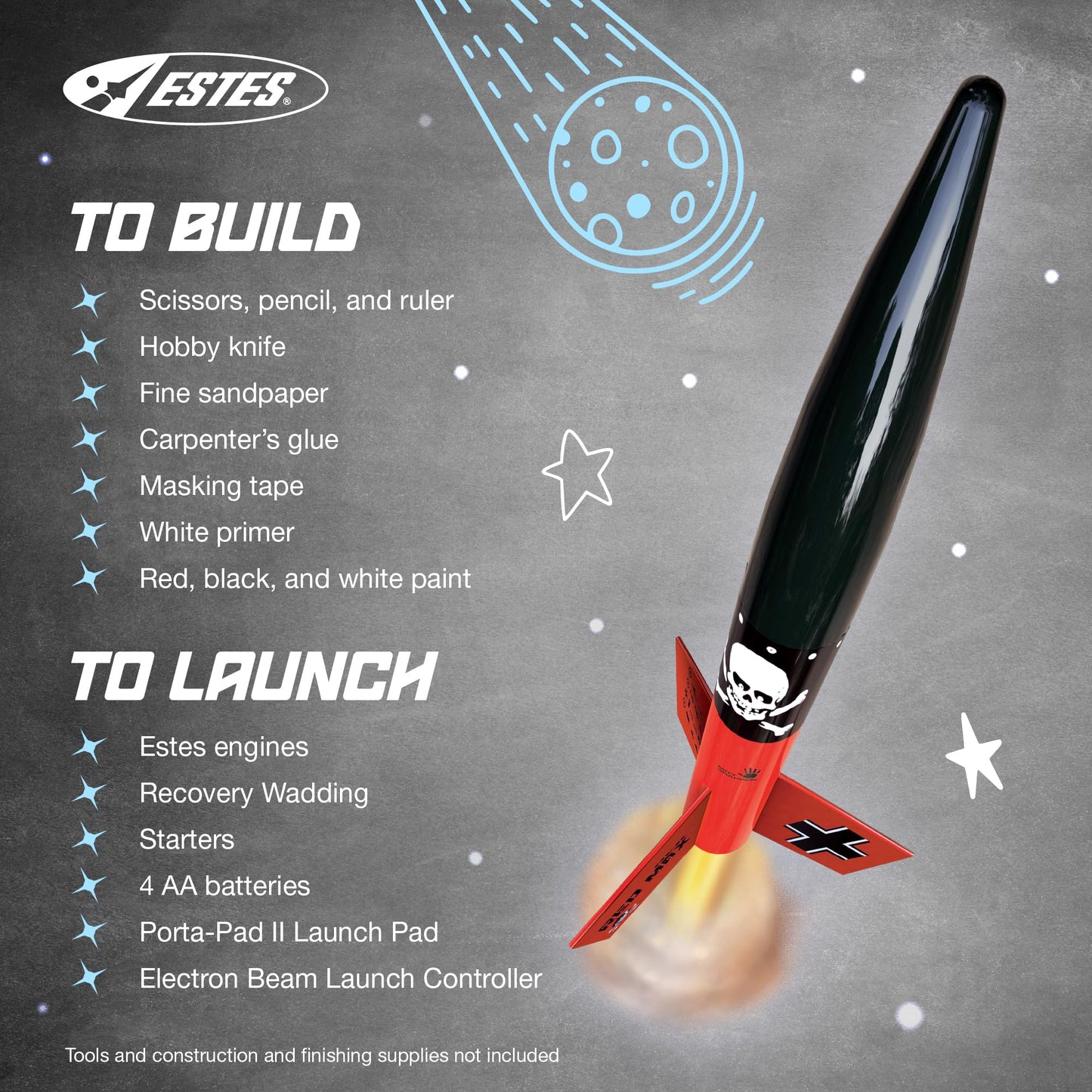 Estes 0651 Der Red Max Flying Model Rocket Kit
