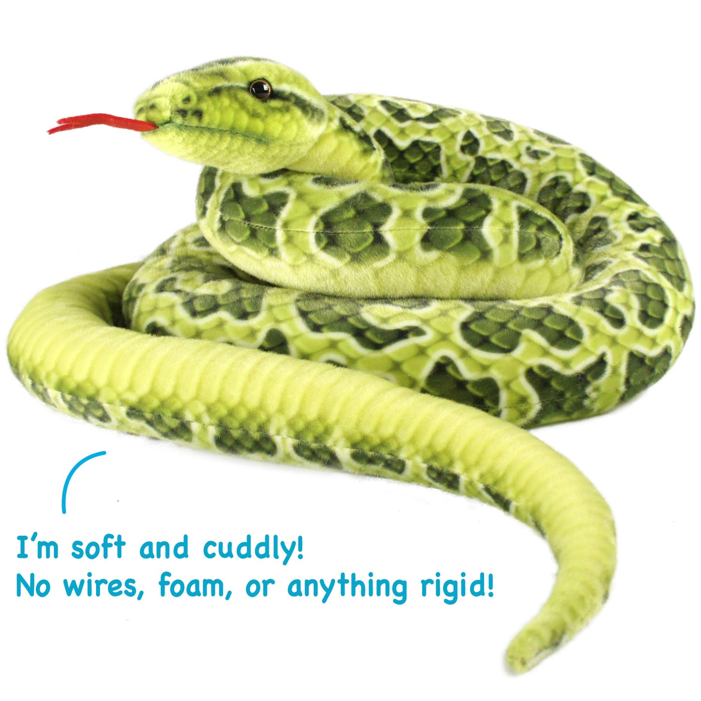 Gustavo The Green Anaconda - 100 Inch Stuffed Animal Plush - by TigerHart Toys