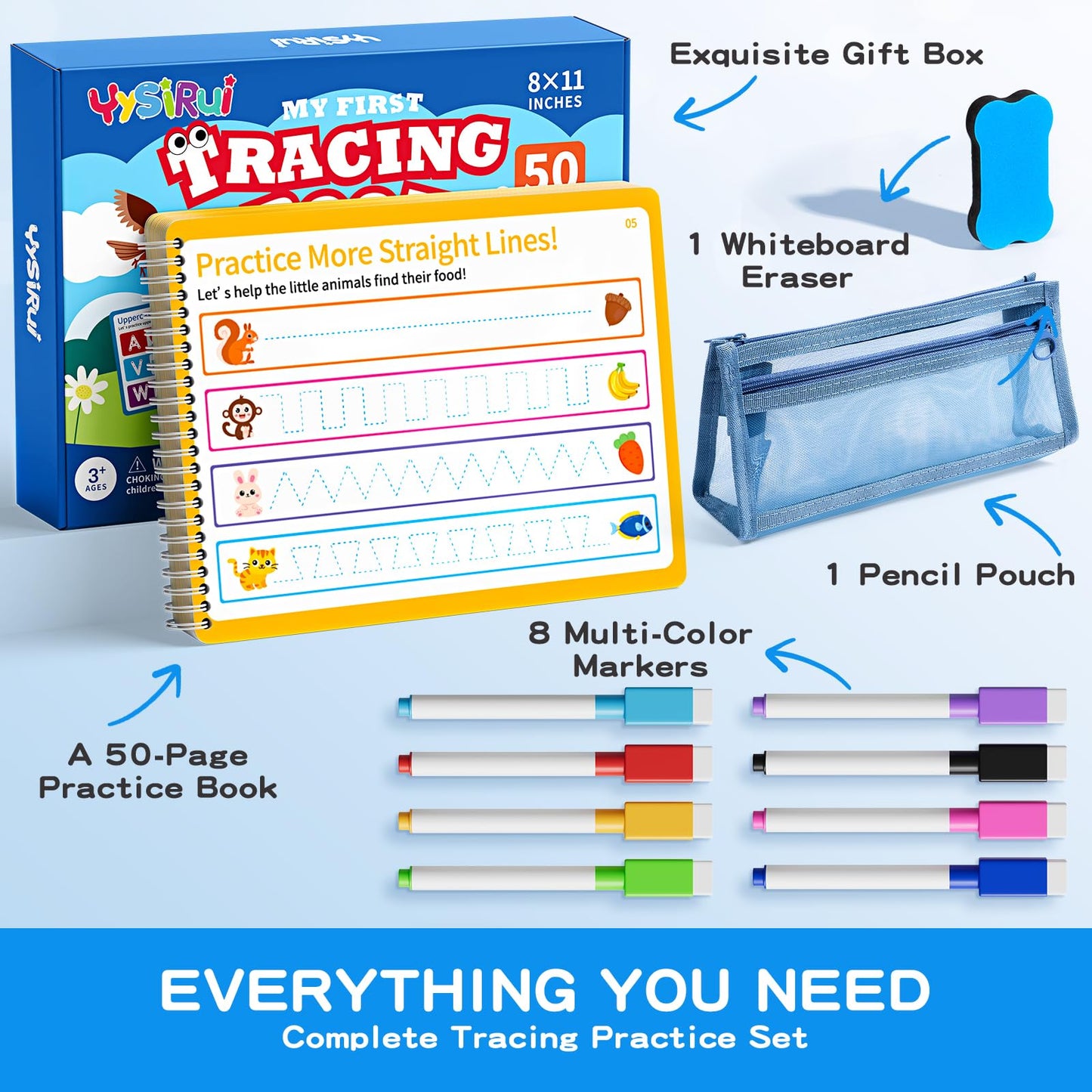 Preschool Learning Activities, Tracing Books for Kids Ages 3+, Toddler Handwriting Practice, Letter Tracing for Kids, Preschool Kindergarten Workbooks 3+, Learning Books for 3+ Years Old