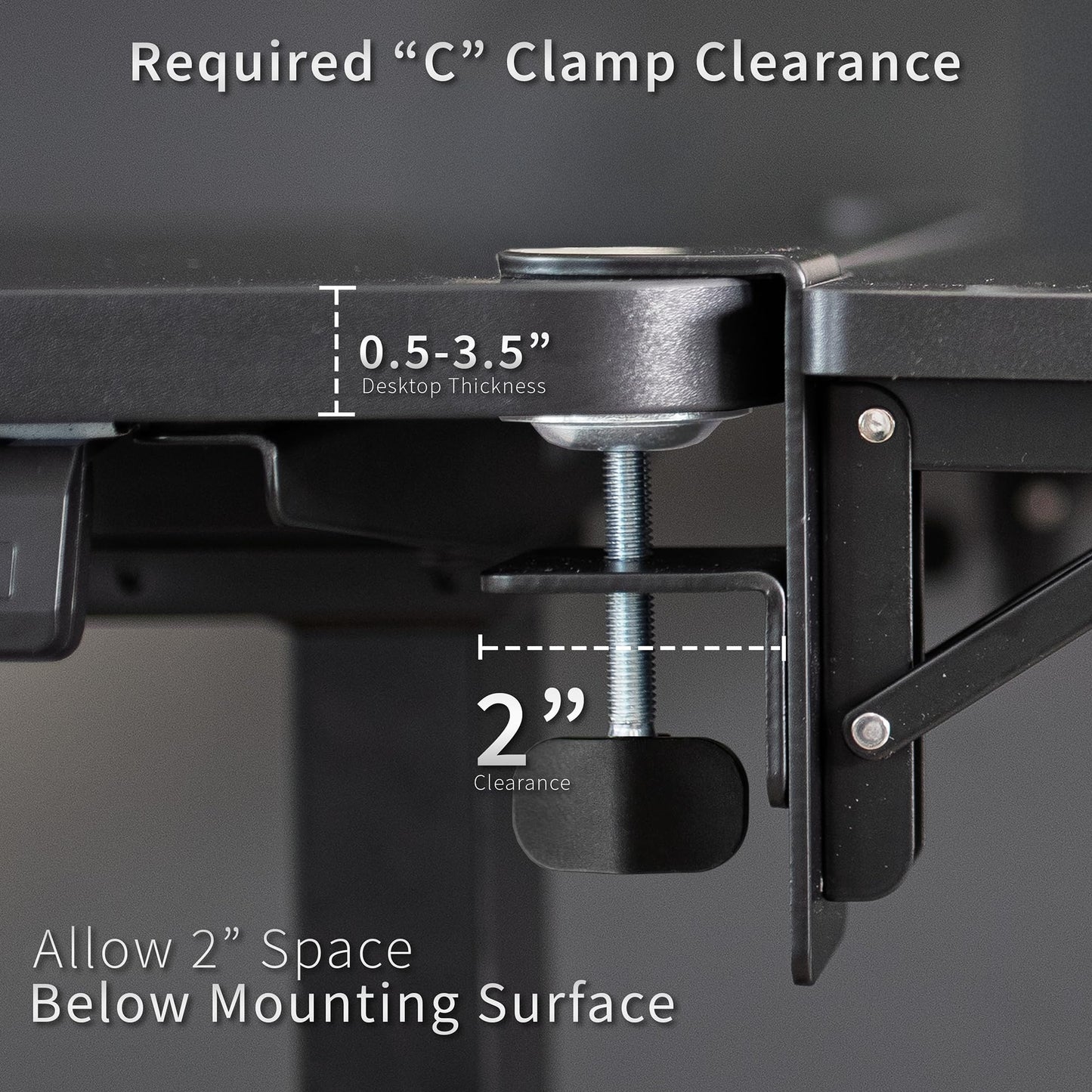 VIVO Clamp-on 24 x 12 inch (14 Including Clamps) Desk Extender, Wrist Support, Foldable Keyboard Tray, Table Mount for Sit Stand Desks, Black, DESK-EXT24.