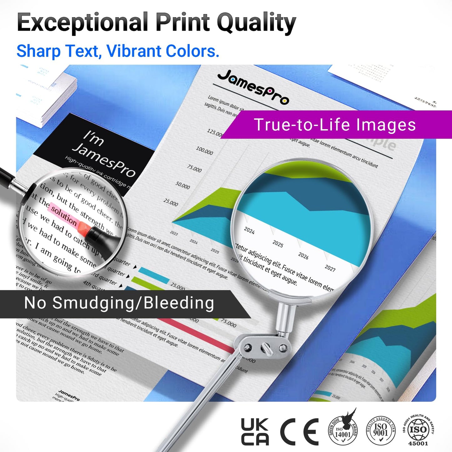 JamesPro Upgraded Chip 962XL Ink Cartridges Combo Pack Replacement for HP 962 Ink Cartridges Compatible with HP OfficeJet 9015e 9010 9015 9025e Printer, Work with HP+ Service, Supports Printer Updates