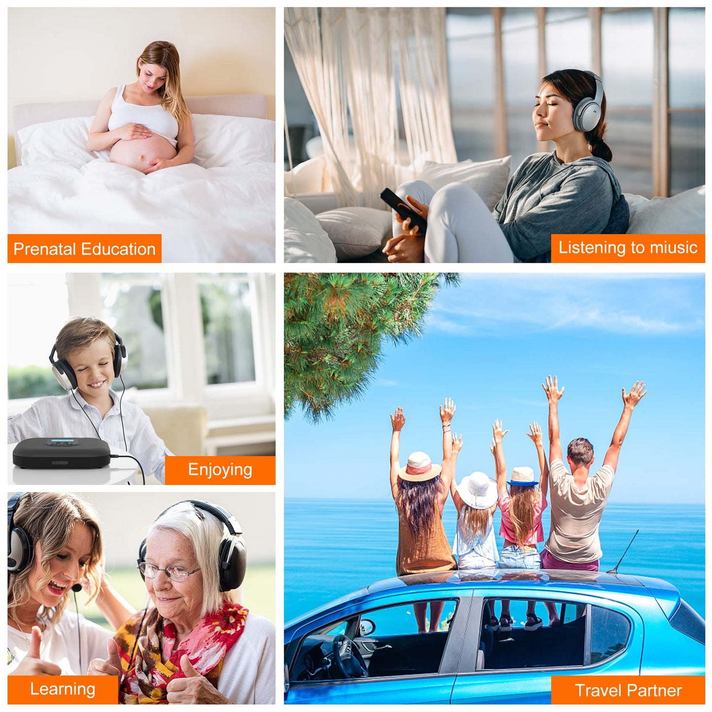 CD Player Portable, MONODEAL Bluetooth CD Player with Speakers and FM Transmitter, Rechargeable 1800mAh CD Player for Car and Home with LED Screen