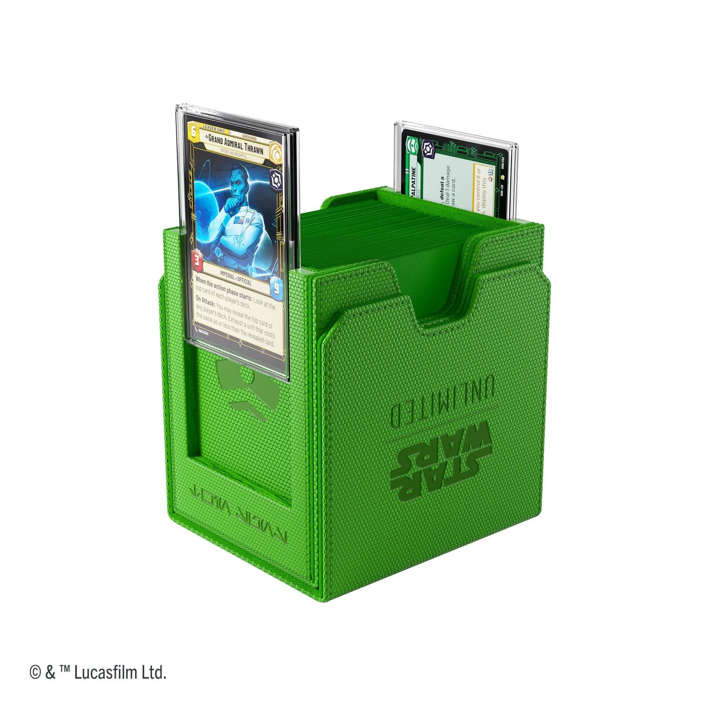 Gamegenic Star Wars Unlimited Twin Suns DECK POD - Premium Deck Box with UV-Protected Card Cases, Holds 100 Double-Sleeved Cards, Designed for the Star Wars Unlimited TCG, Green Color, Made