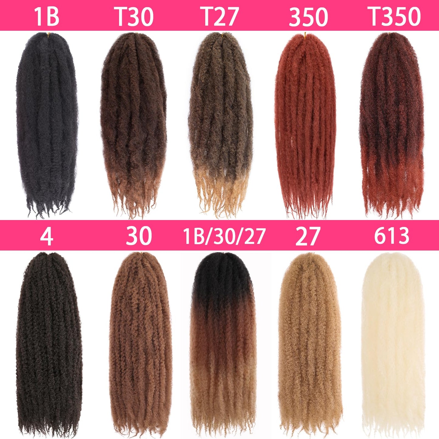 RuiYok 30 Inch Marley Twist Braiding Hair 8 Packs Pre-Separated Marley Hair Crochet Braids Black Long Springy Afro Kinky Twist Hair for Crochet Locs Hair Havana Twist Braiding Hair Extensions 1B#