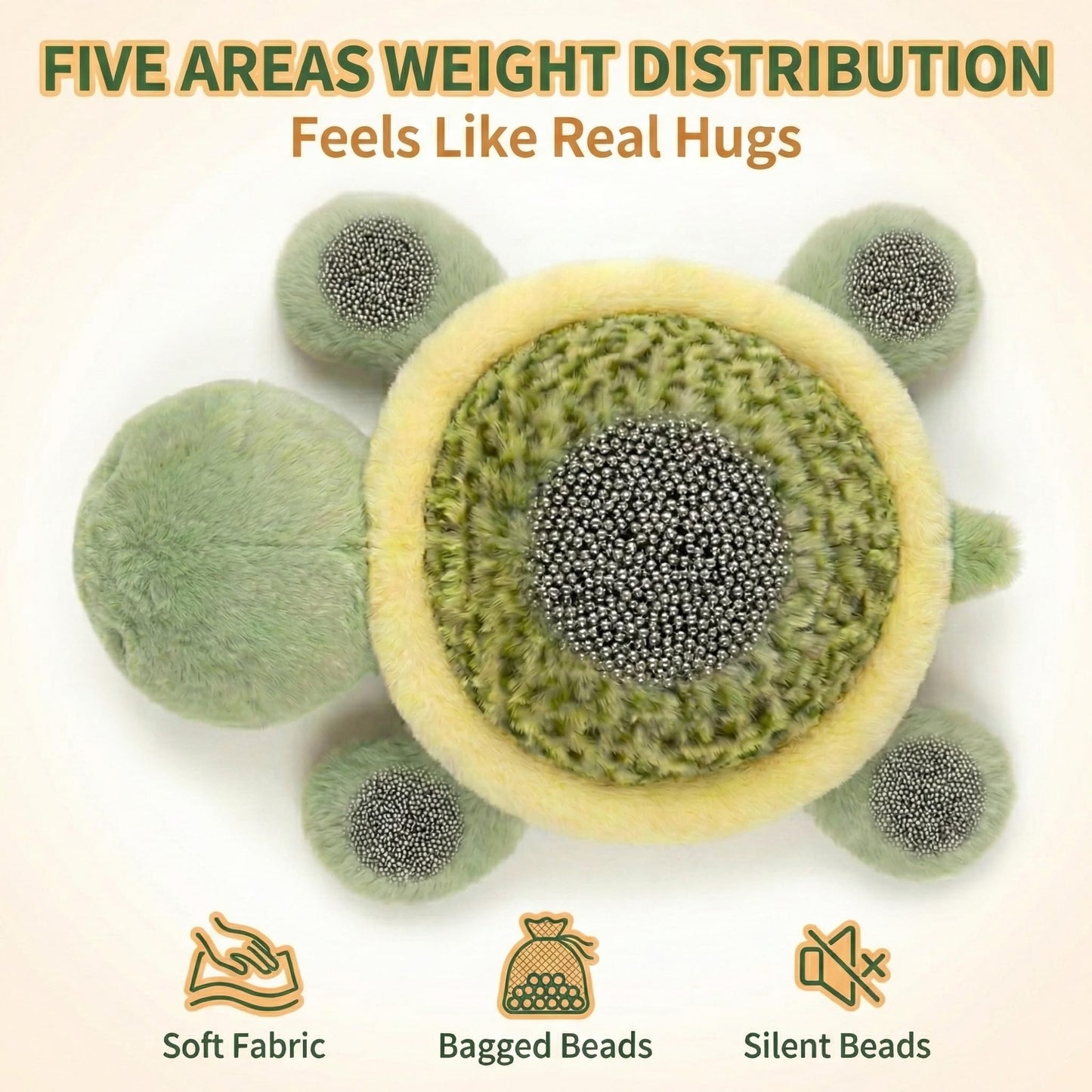 Gudisi 5 Pounds Weighted Turtle Stuffed Animals 23.6Inch Large Weighted Turtle Plush,Huggable Companion for Kids & Adults, Gift for Thanksgiving, Christmas and Birthday.