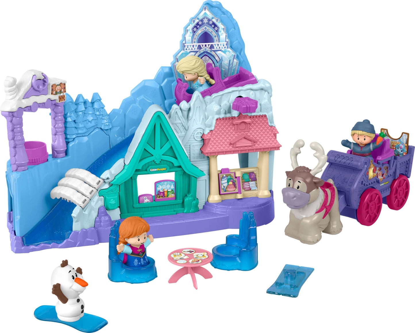 Fisher-Price Little People Toddler Toys Disney Frozen Arendelle Adventures Playset, Anna Elsa Olaf & Kristoff Figures, Kids Ages 18+ Months