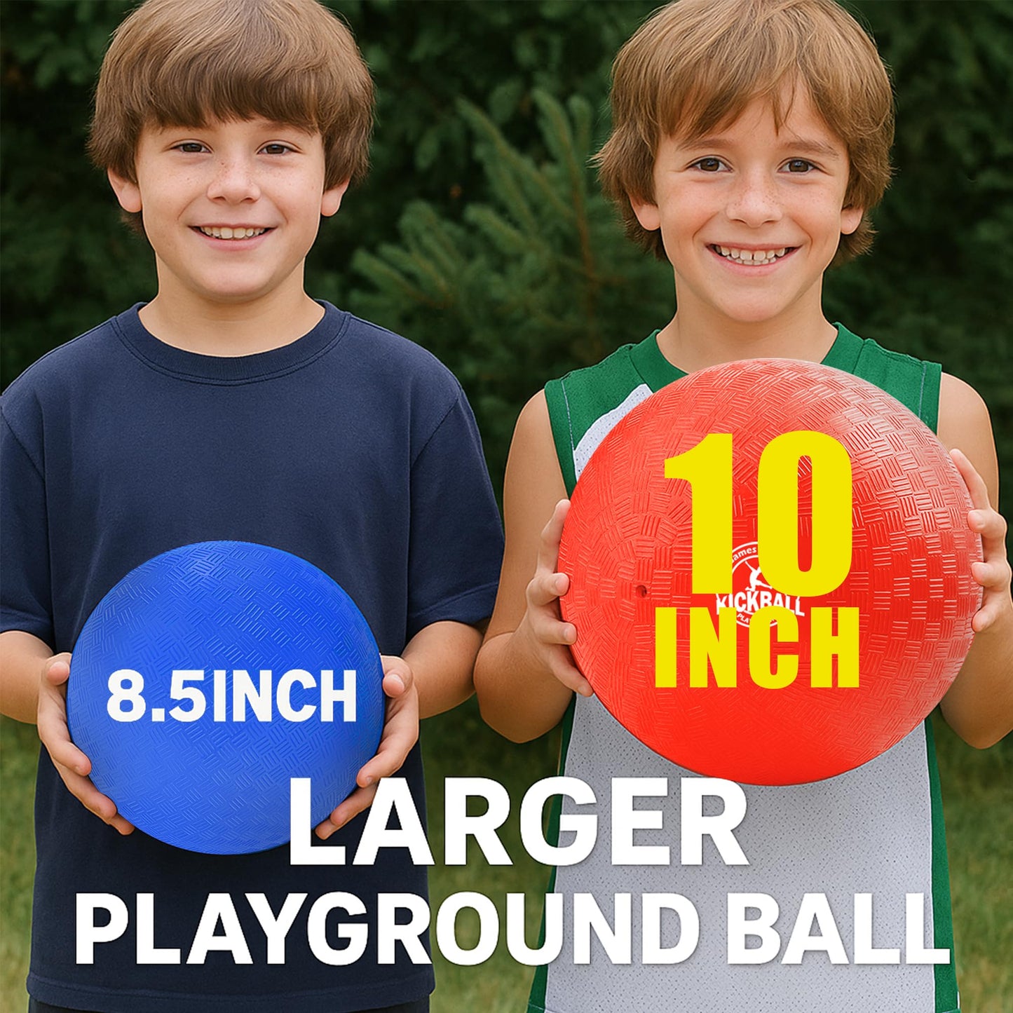 COAMZPARTY 10 Inch Kickball Playground Balls 6 Pack, Dodgeballs for Kids&Adults, Four Square for School, Outdoor&Indoor Games with Hand Pump and Storage Bag (10 Inch Playground Ball (6 Piece))