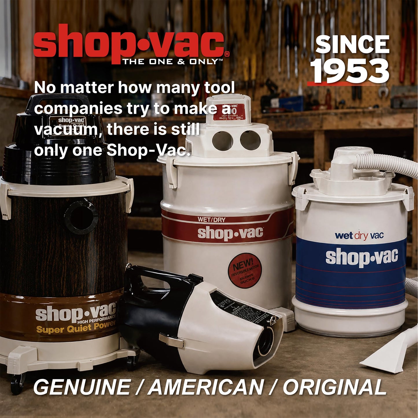 Shop-Vac Premium Universal Hose Plastic 12'X 1-7/8", Vacuum Hose Compatible with Rigid, Dewalt, Husky, Craftsman, Bauer, Masterforce Vacuum Cleaners