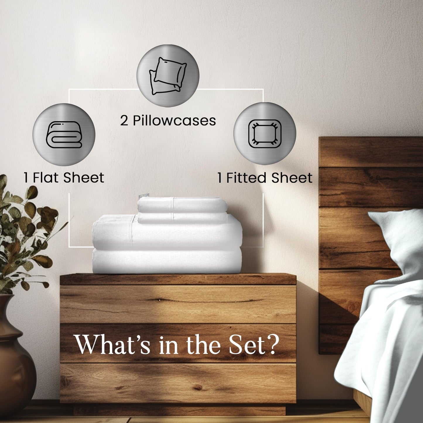 CHATEAU HOME COLLECTION Tencel Cotton Sheet Set, Soft, Breathable 300 Thread Count Oeko-TEX Certified King Bed Sheets, Cooling Sheets, Fits Mattresses Upto 17"- Silver