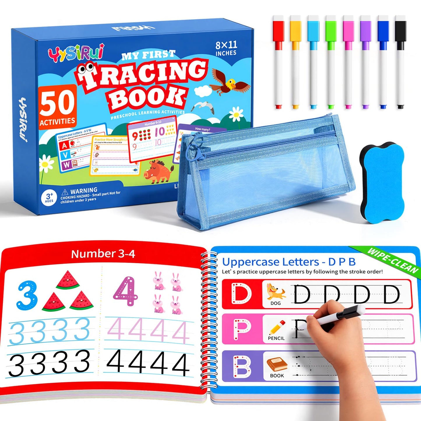 Preschool Learning Activities, Tracing Books for Kids Ages 3+, Toddler Handwriting Practice, Letter Tracing for Kids, Preschool Kindergarten Workbooks 3+, Learning Books for 3+ Years Old