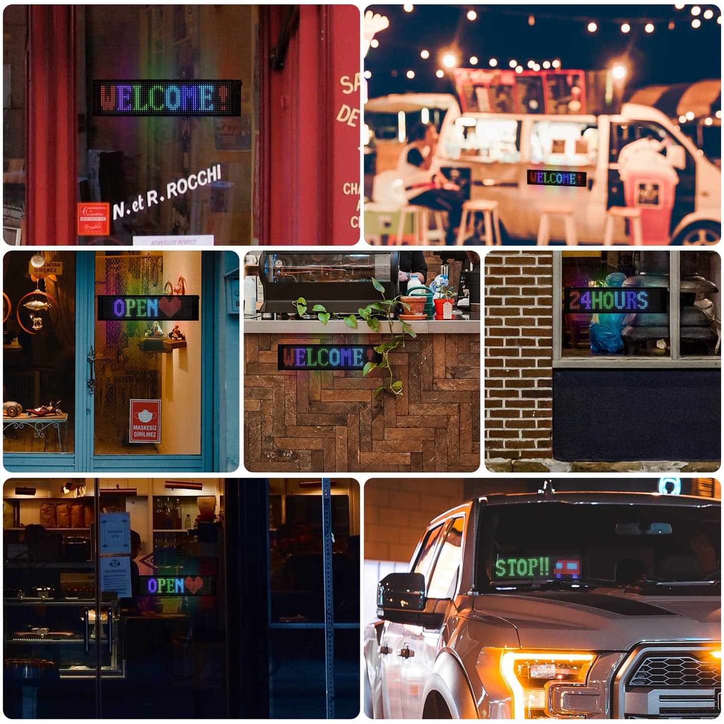 HOIOS Programmable LED Scrolling Sign - USB 5V LED Matrix Panel Smart APP Control DIY Text Patterns for Car Window 15x4