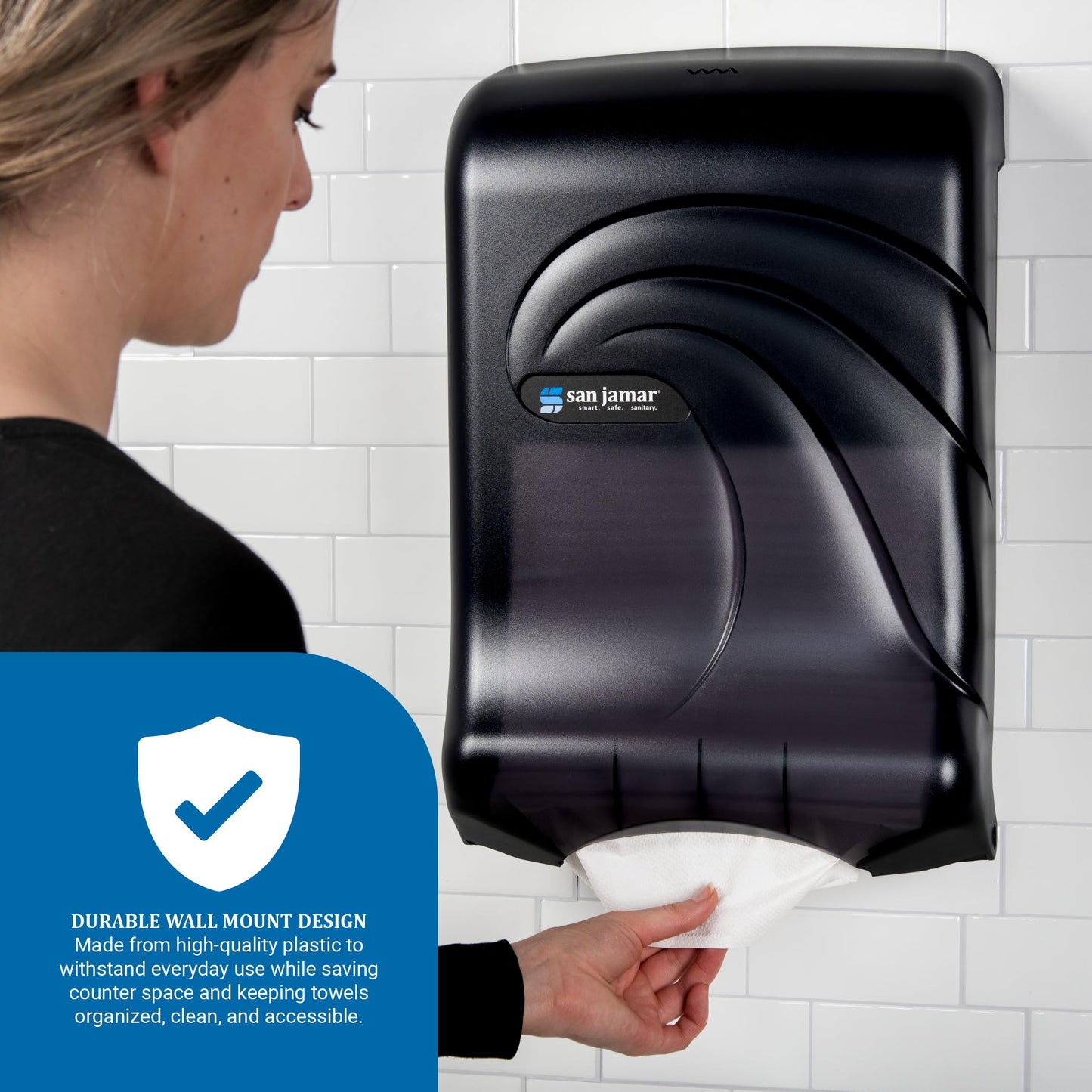 Ultrafold Multifold/C-Fold Towel Dispenser, Oceans, 11.75 X 6.25 X 18, Transparent Black Pearl