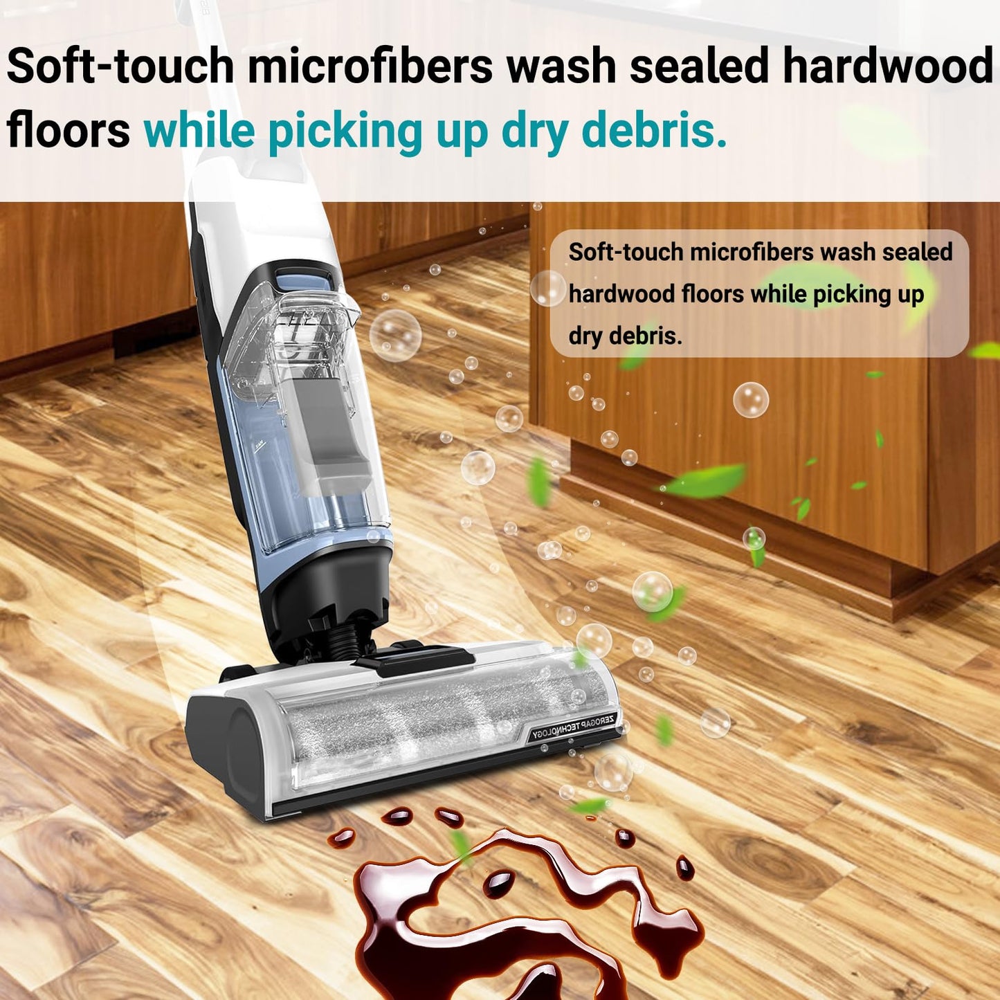 RONGJU 4111A Replacement Brushes and Filters for Bissell CrossWave Edge, Multi-Surface Hard Floor Cleaner Wet Dry Vacuum with Zero-Gap Edge Technology, 2 Pack Brushes and 2 Pack Filters