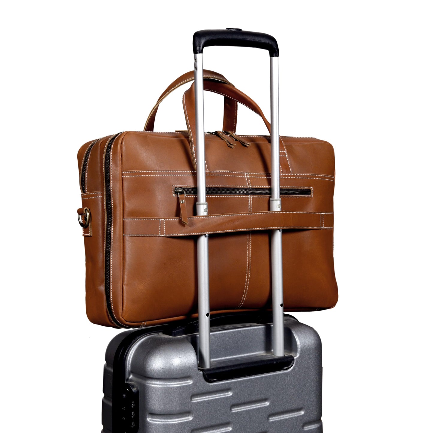 18 Inch Full Grain italian Leather Briefcase for Men, Top Choice Gifts, Handcrafted Laptop Bag (TAN) (18 inch)