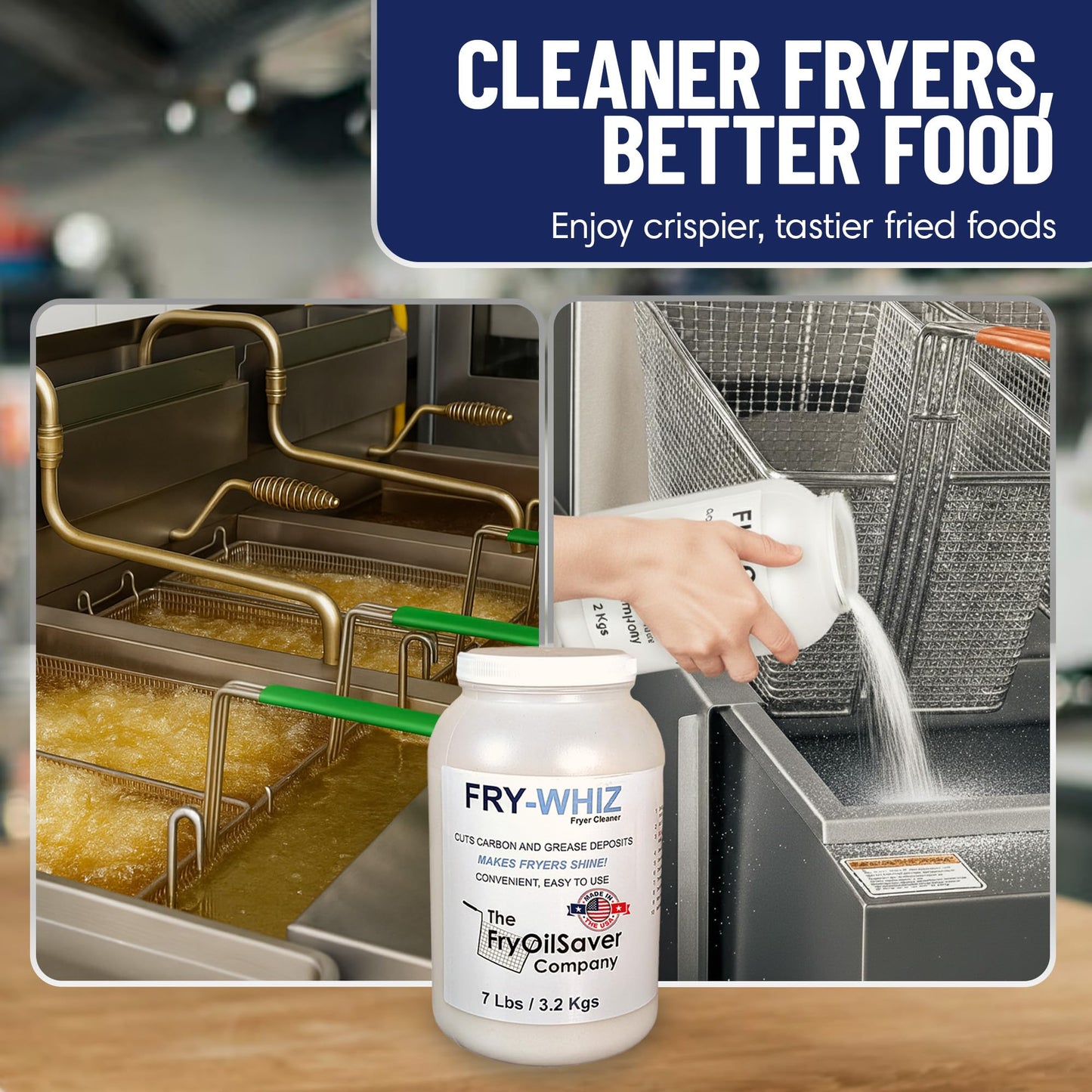 Fry-Whiz 1 Gallon Deep Fryer Cleaner - Commercial Formula for Ovens, Grills & Griddles - No Boil Out Required - Removes Carbon, Grease & Rust - Non-Foaming Food Service Supply