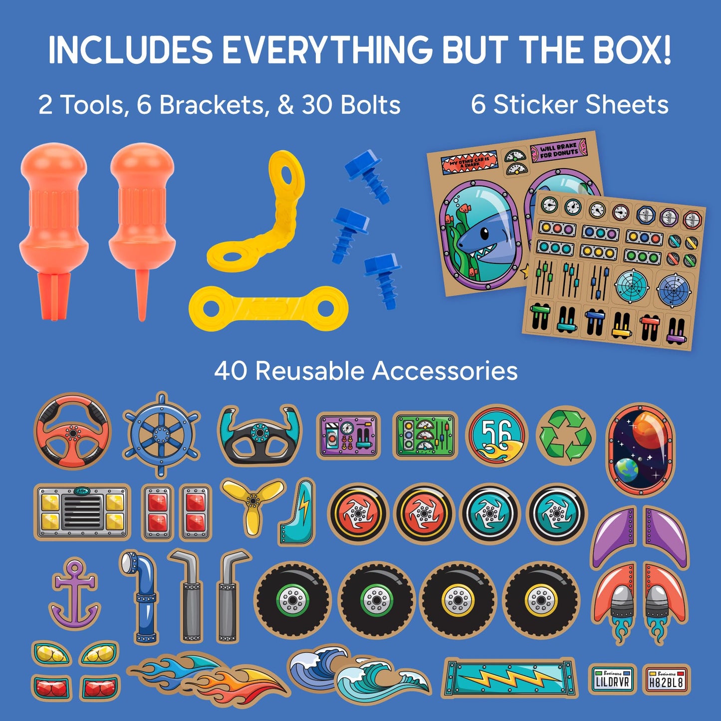 Educational Insights Boxineers Cardboard Vehicles - Creative Craft Supplies for Kids Projects, Cardboard Tools for Kids, DIY Fine Motor Activities, Kids Crafts and STEM Construction Kits