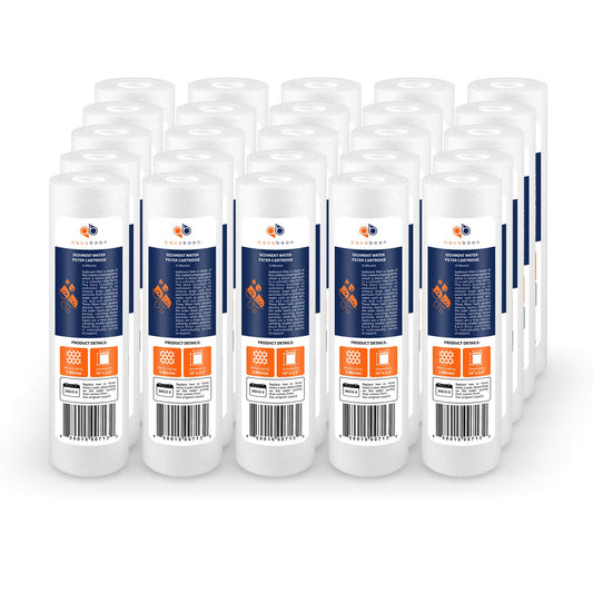 Aquaboon 5 Micron 10 x 2.5 Sediment Filter - Whole House Water Filter Replacement Compatible with Well Water Filters - P5, AP110, WHKF-GD05, 25-Pack