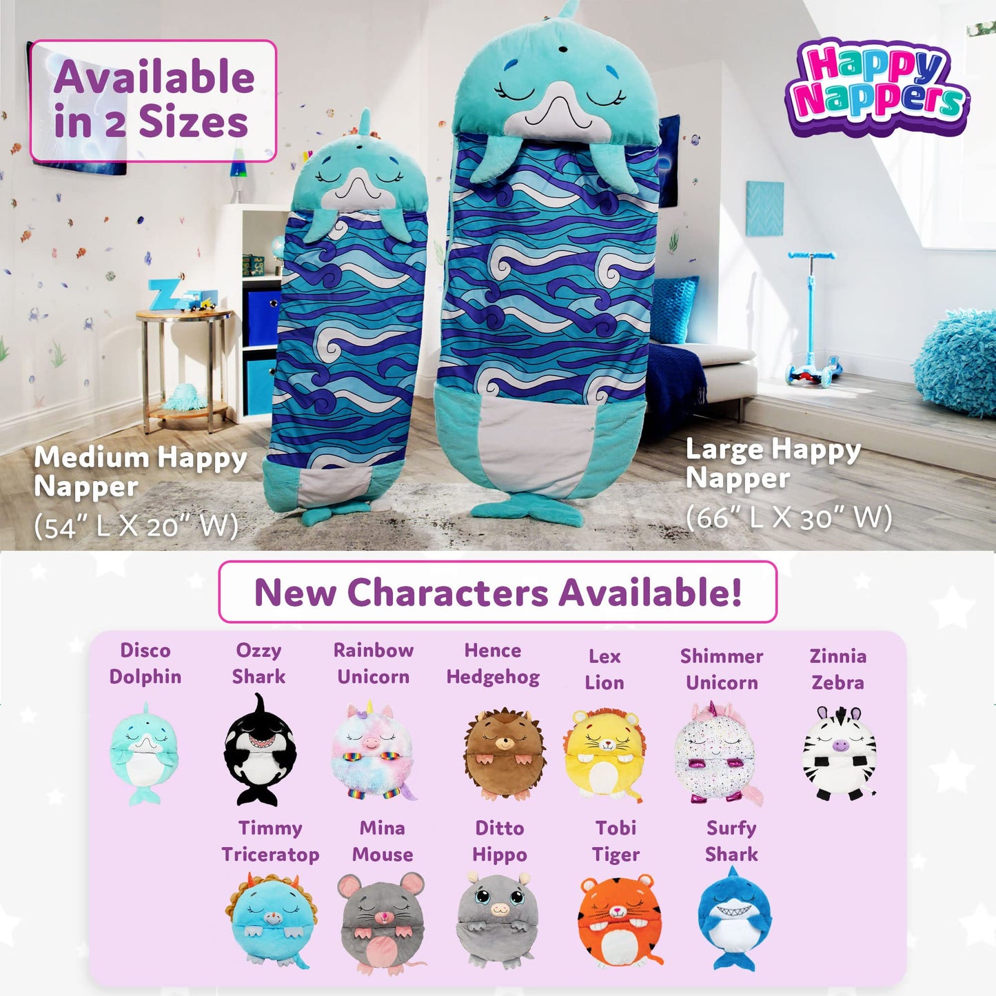 Happy Nappers Pillow & Sleepy Sack Tiger 54" Tall - Comfy, Cozy, Compact, Super Soft, Warm, All Season, Sleeping Bag with Pillow- Medium 54” x 20”, Tiger Ages 3+