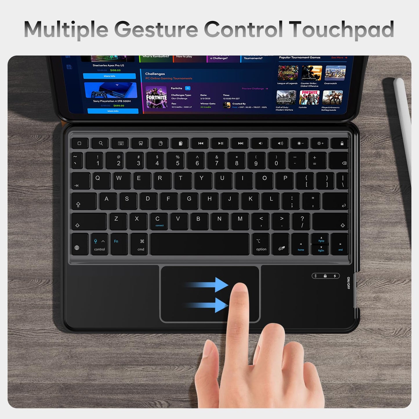 ProCase for iPad Air 11 inch (M3/M2) 2025/2024 Case with Keyboard; iPad Air 5/4th Gen 10.9" & iPad Pro 11 inch 4th/3rd/2nd/1st Gen Magnetic Detachable Protective Cover with Touchpad & Pencil Holder