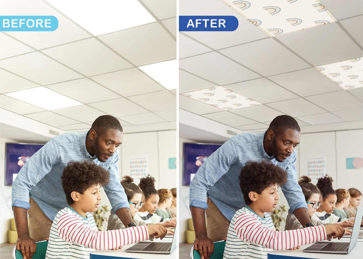 Teacher Created Resources Modern Rainbow Calming Covers Ceiling Light Filters (TCR20142)
