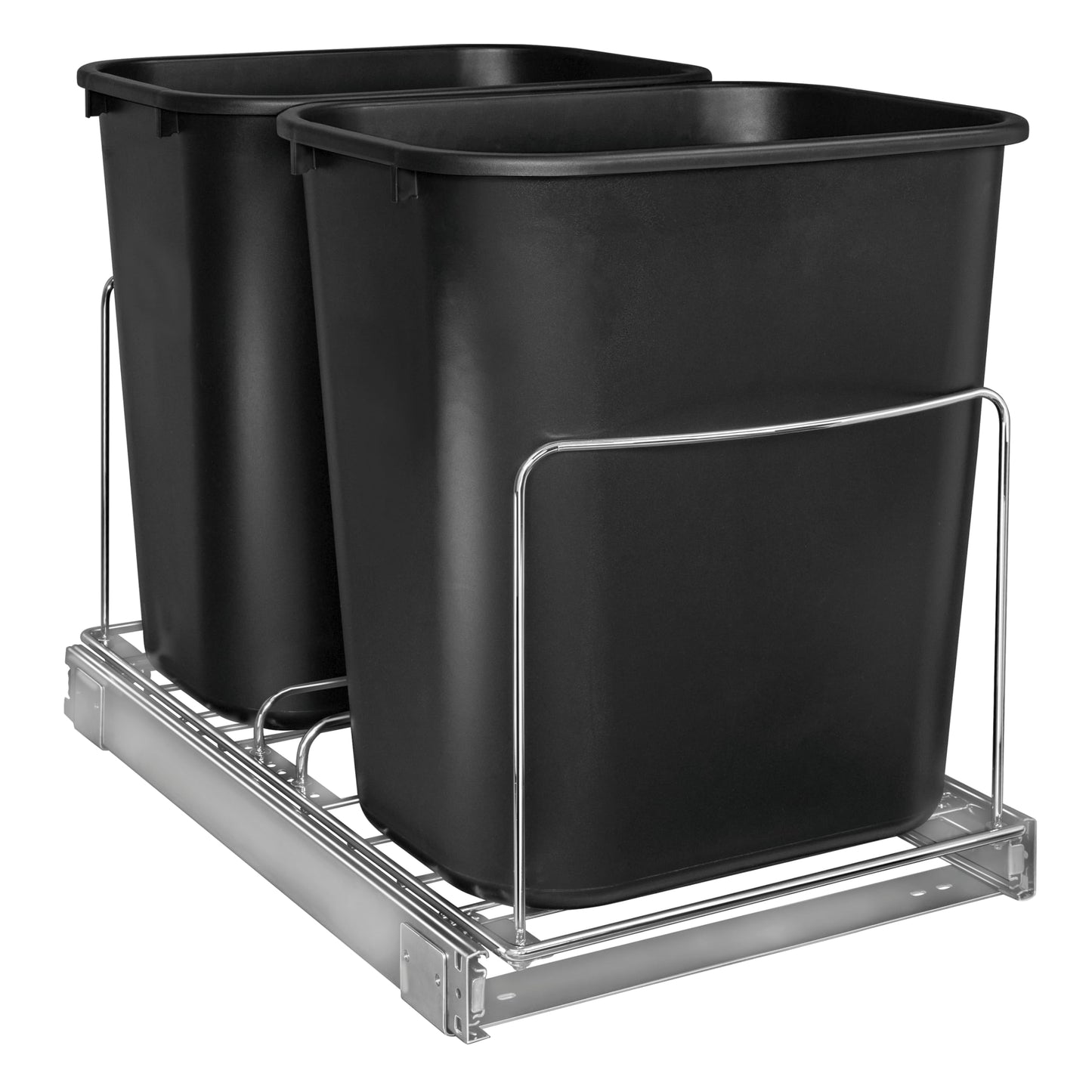LYNK PROFESSIONAL® Double Pull Out Under Cabinet - Under Sink Slider - Slide Out Drawer - Sliding Pull Out for Kitchen Garbage Bin