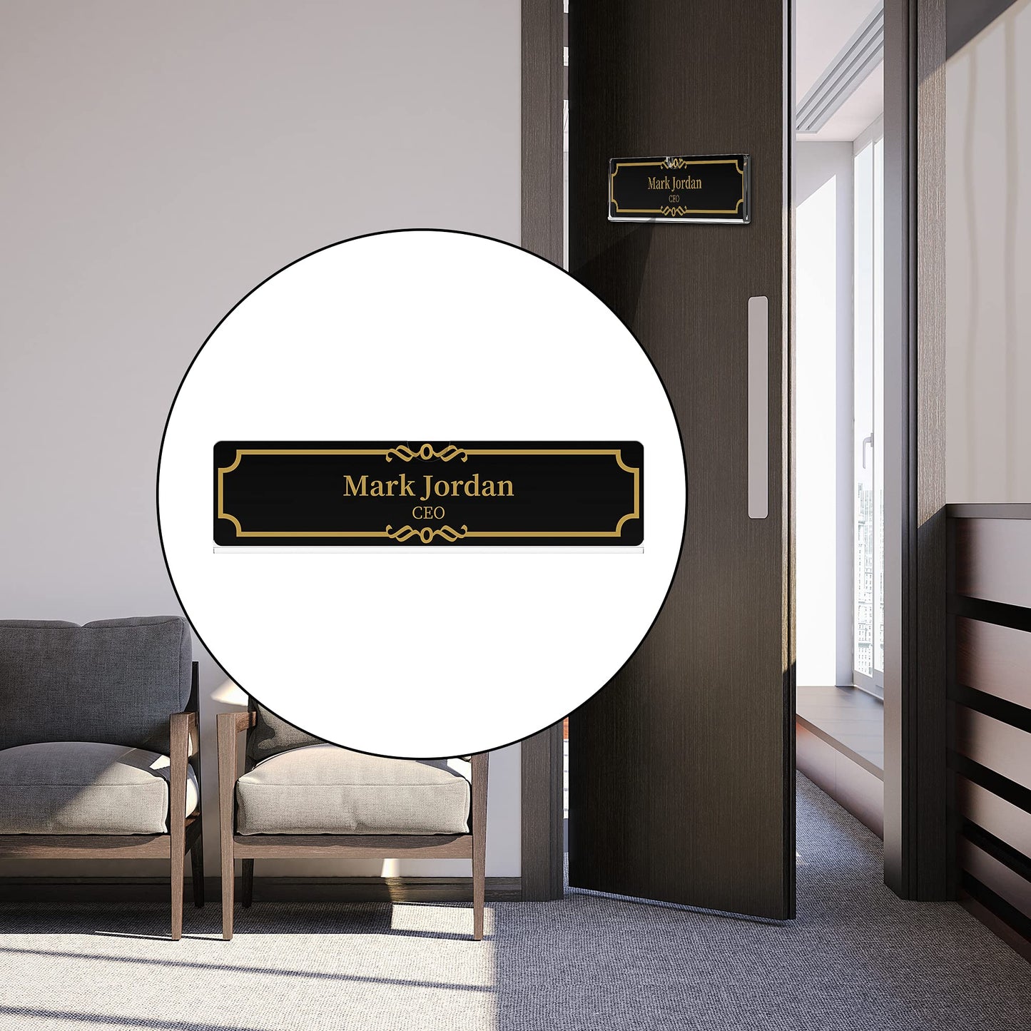 KOTEMON Acrylic Wall Name Plate Holder, Office Door Name Plate with Adhesive Tapes, Clear Sign Holder Frame, 2"x8", 40 Pack