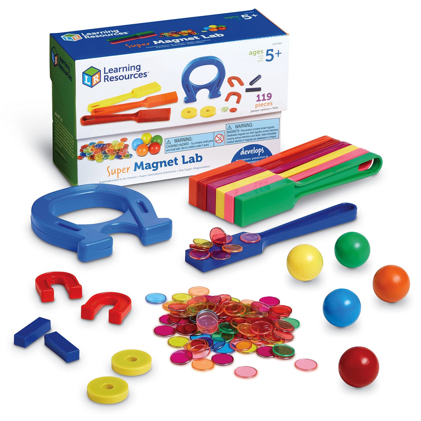 Learning Resources Super Magnet Lab Kit - Sensory Bin for Kids, Critical Thinking, Fine Motor Toys, Classroom Math Supplies, Homeschool Crafts, Educational Games, Birthday Gifts for Boys and Girls