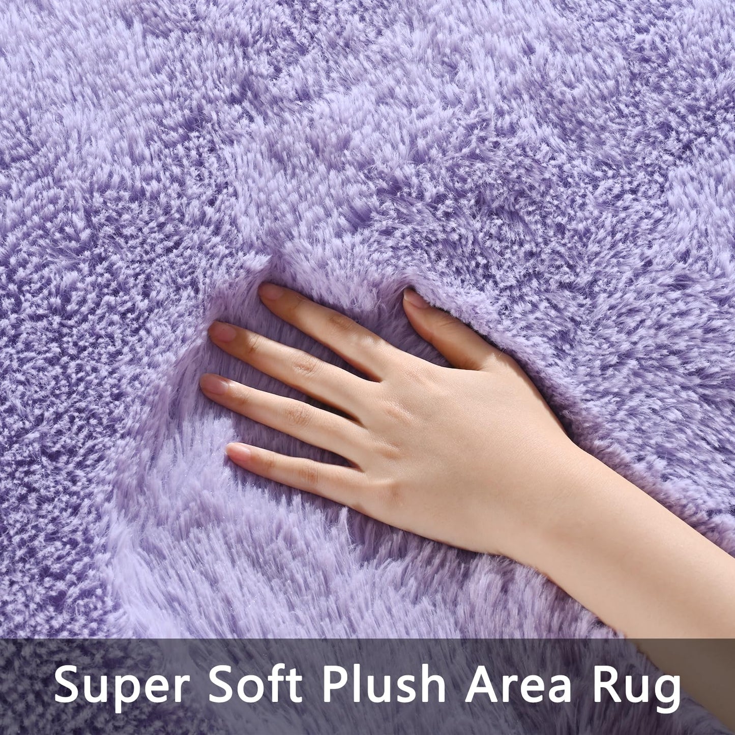 Pettop Fluffy Lavender Purple Rug for Bedroom Living Room, 5x8 Feet Super Soft Shaggy Plush Fuzzy Rugs for Girls Kids Boys, Non-Slip and Washable Rug for Nursery Classroom, Carpet for Rooms Decor