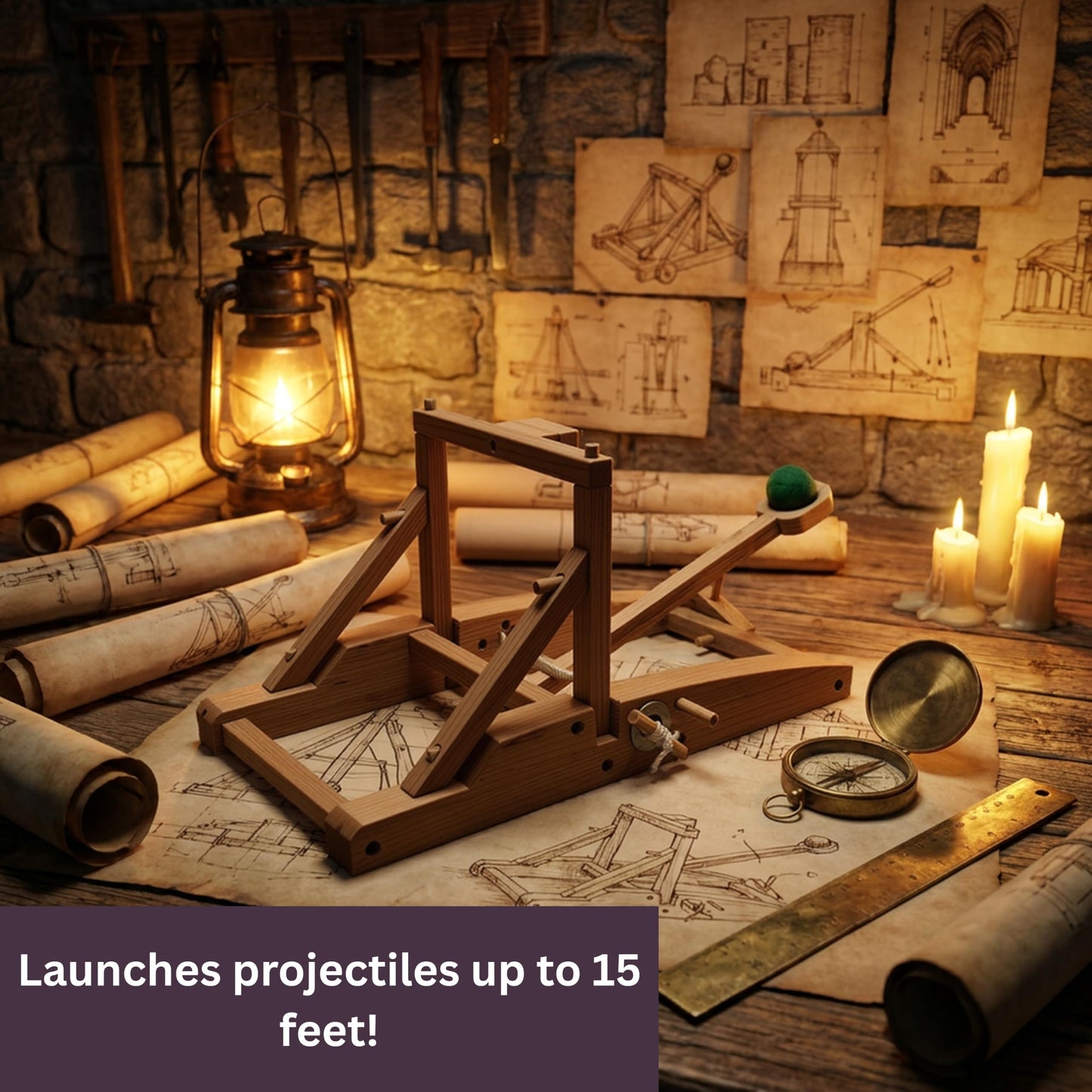 PATHFINDERS STEM Kit – Medieval Catapult kit| Trebuchet Science Kits Teens and Adults | Stem Kits Physics Toys | Engineering kit | Learning Resource
