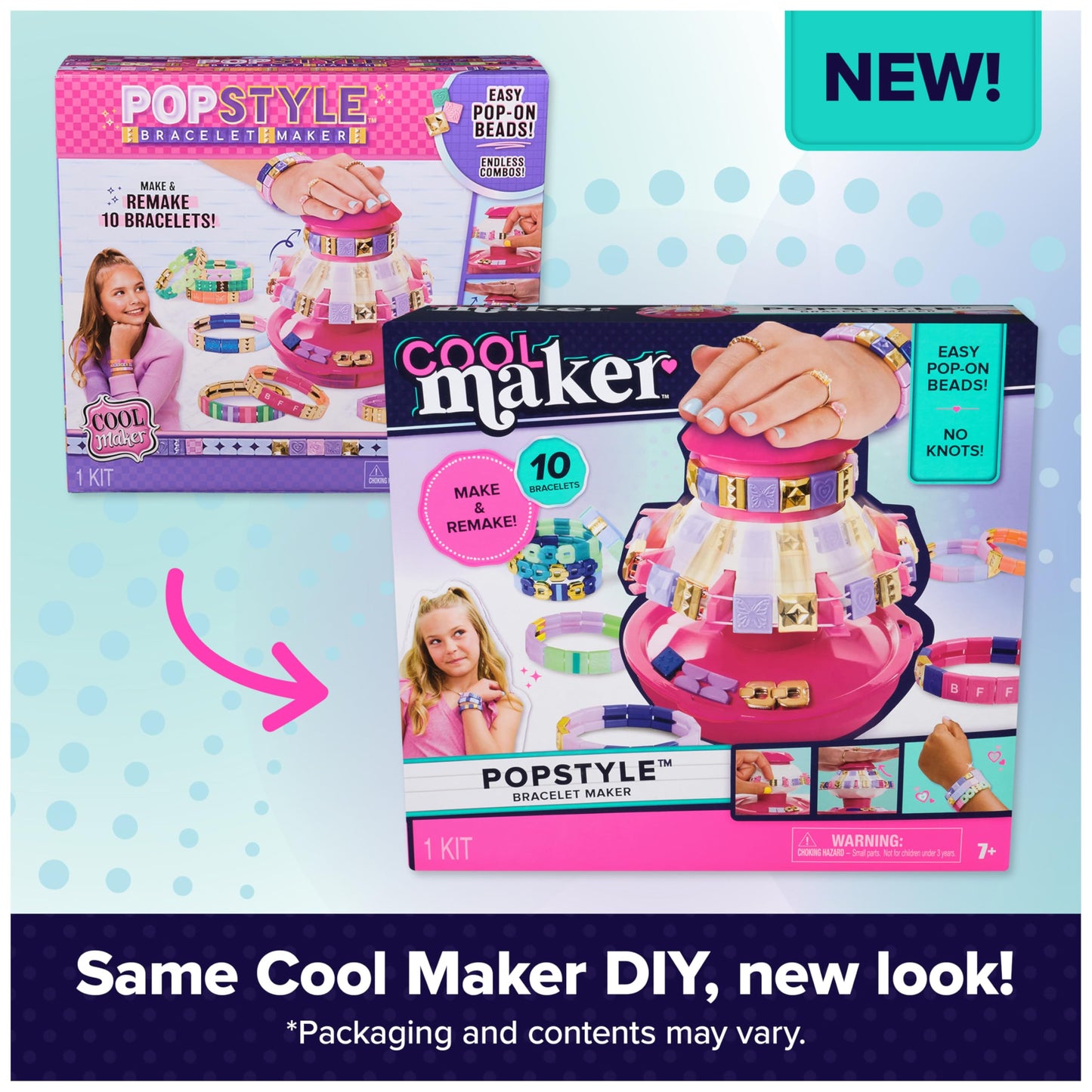 Cool Maker, PopStyle Bracelet Making Kit with 170 Beads, Make & Remake 10 (Packaging May Vary), Jewelry Kit, Gifts & Stocking Stuffers for Girls Ages 7 and up