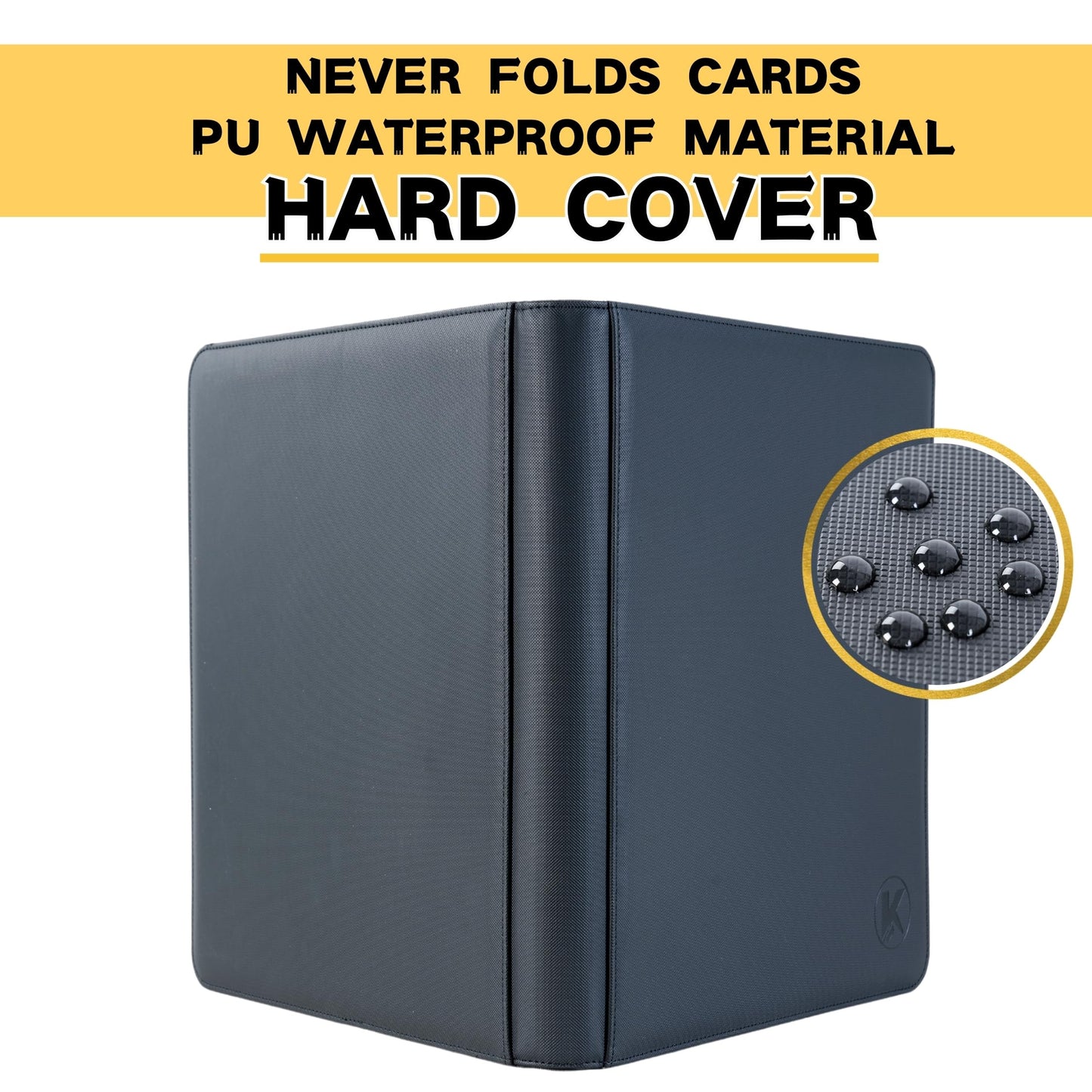 KUOOKING 1000+ Pockets Trading Card Binder, 16-Pocket Card Ablum Compatible with lorcana,MTG,Sports Cards & Other Standard Size Trading Card（BLACK)