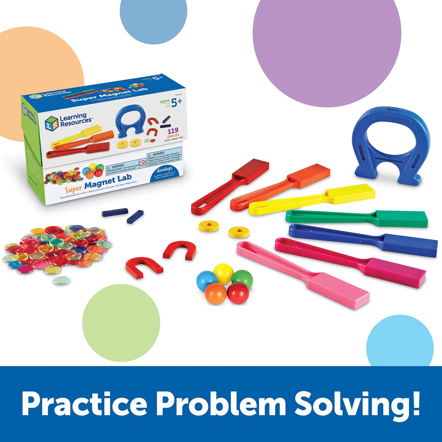 Learning Resources Super Magnet Lab Kit - Sensory Bin for Kids, Critical Thinking, Fine Motor Toys, Classroom Math Supplies, Homeschool Crafts, Educational Games, Birthday Gifts for Boys and Girls