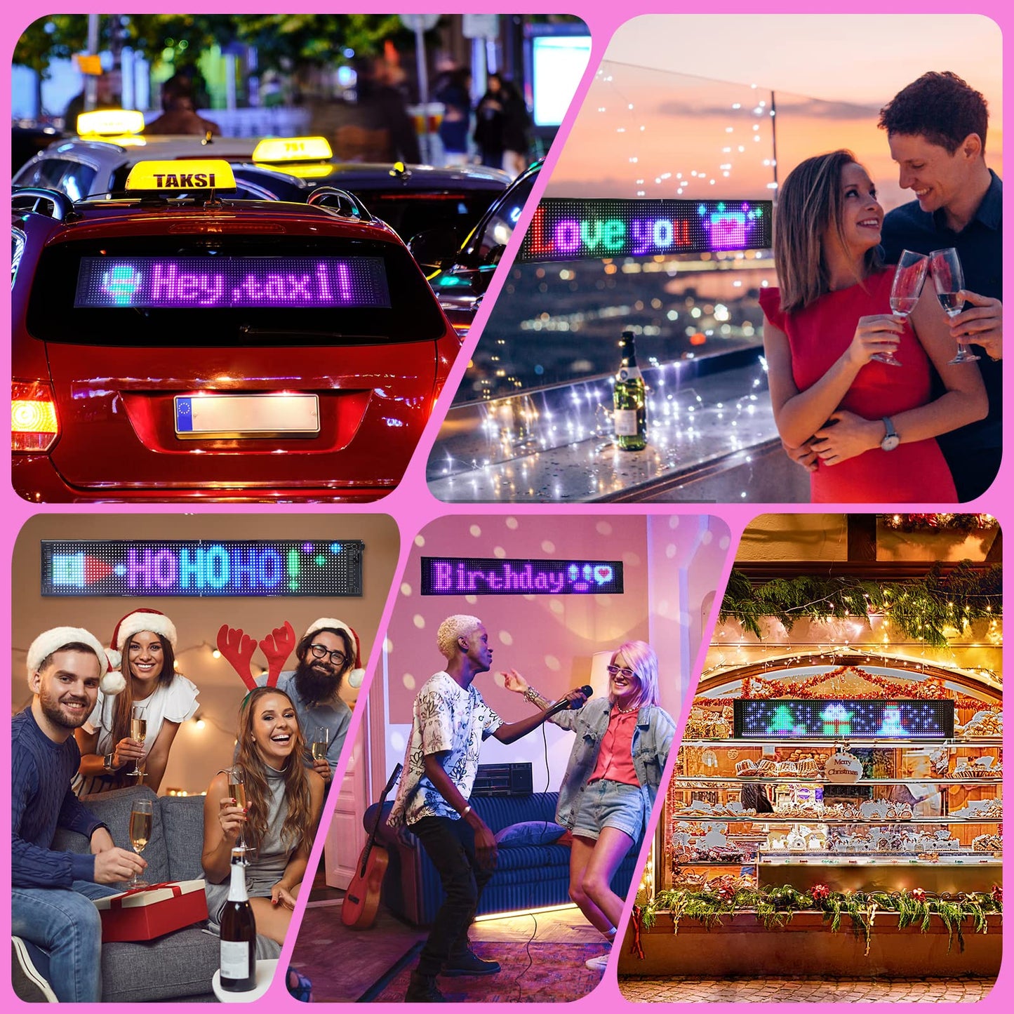 Programmable Led Sign, Devil Truck Wink Eyes Sticker, Scrolling Message Shop Signs Flexible Digital Display Matrix Panel DIY Custom Text Graffiti Animation for Store Car Bar Hotel Advertising