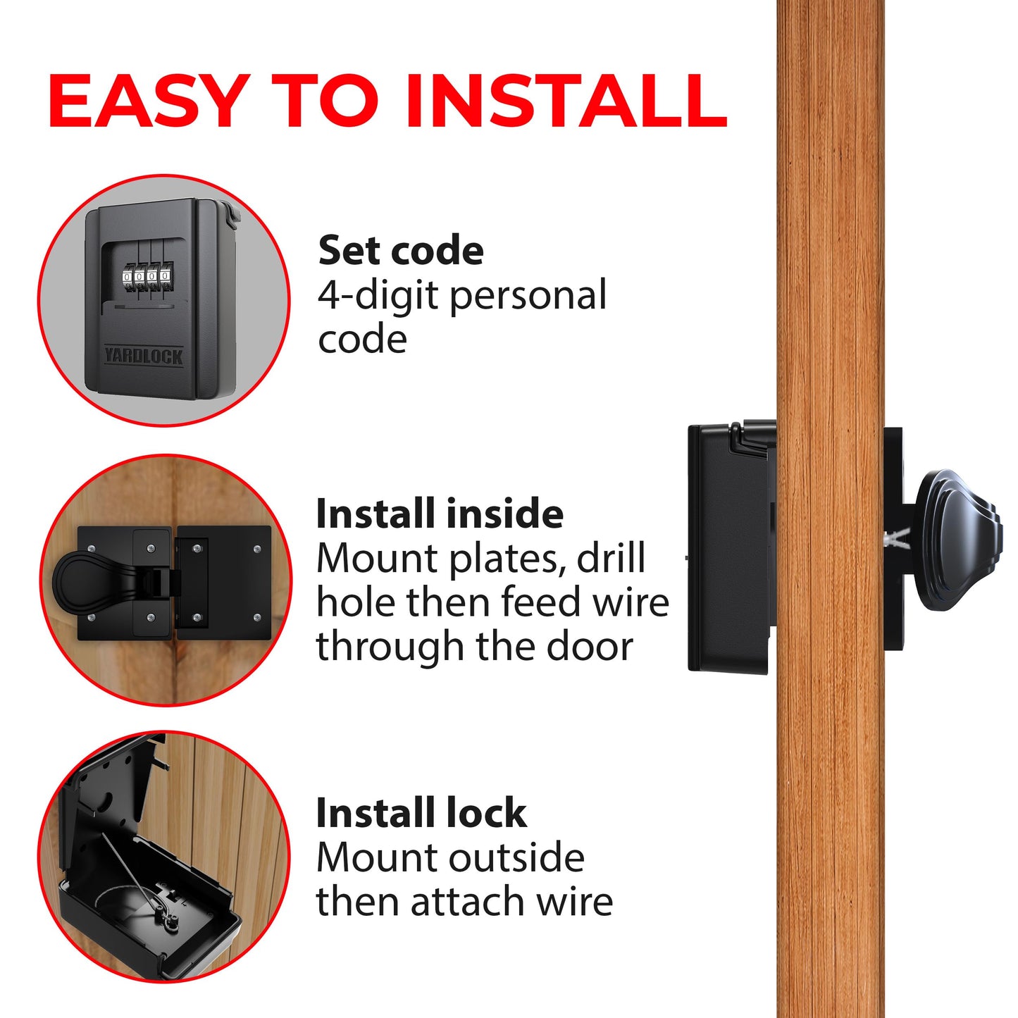 Shed Lock – Keyless Secure 4-Digit Shed Lock and Latch – Strong Durable System