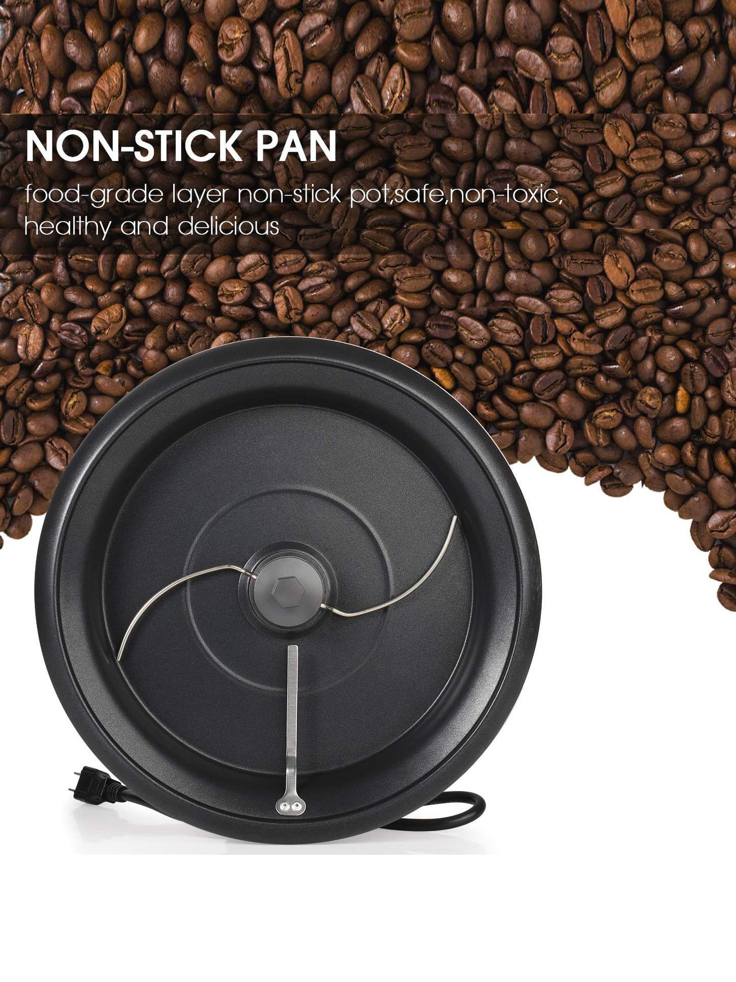 Upgrade Coffee Roaster Machine for Home Use, 110V Household Electric Coffee Bean Roaster with Timer 1200W Roasting Machine Peanut Bean Home Coffee Roaster