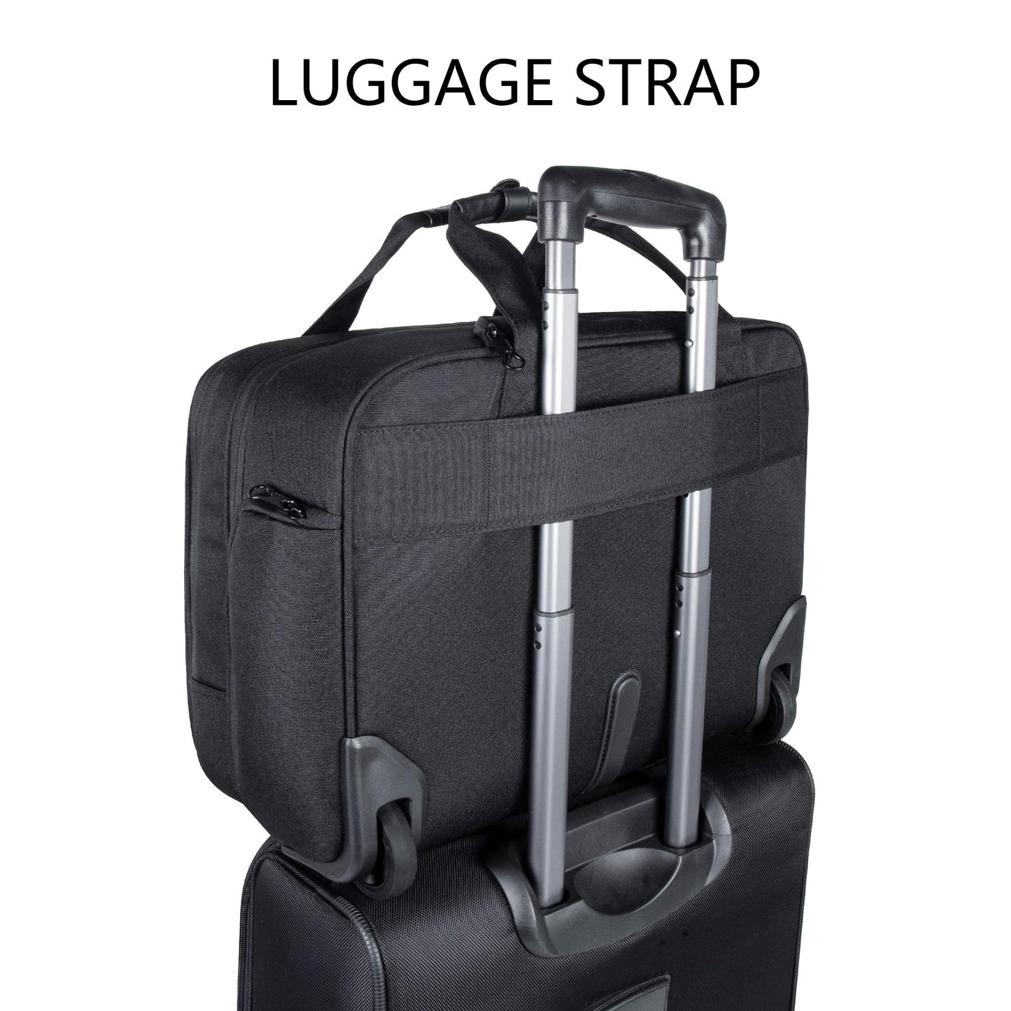 KROSER Rolling Premium Briefcase Fits Up to 17.3 Inch Laptop Water-Repellent Overnight Computer Bag with RFID Pockets for Travel/Business/School/Men/Women-Black