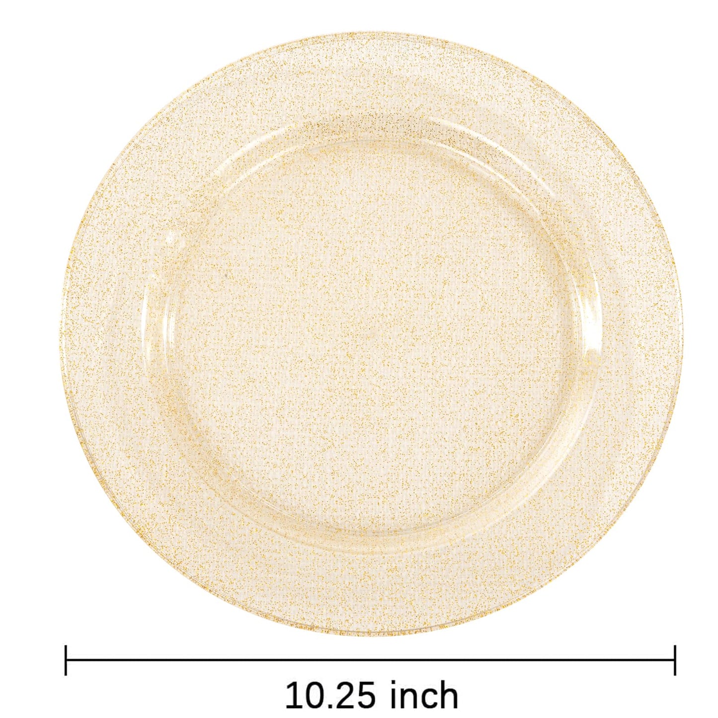 bUCLA 100PCS Gold Glitter Plastic Plates - 10.25inch Premium Plastic Glitter Disposable Dinner Plates - Ideal for Party & Thanksgiving