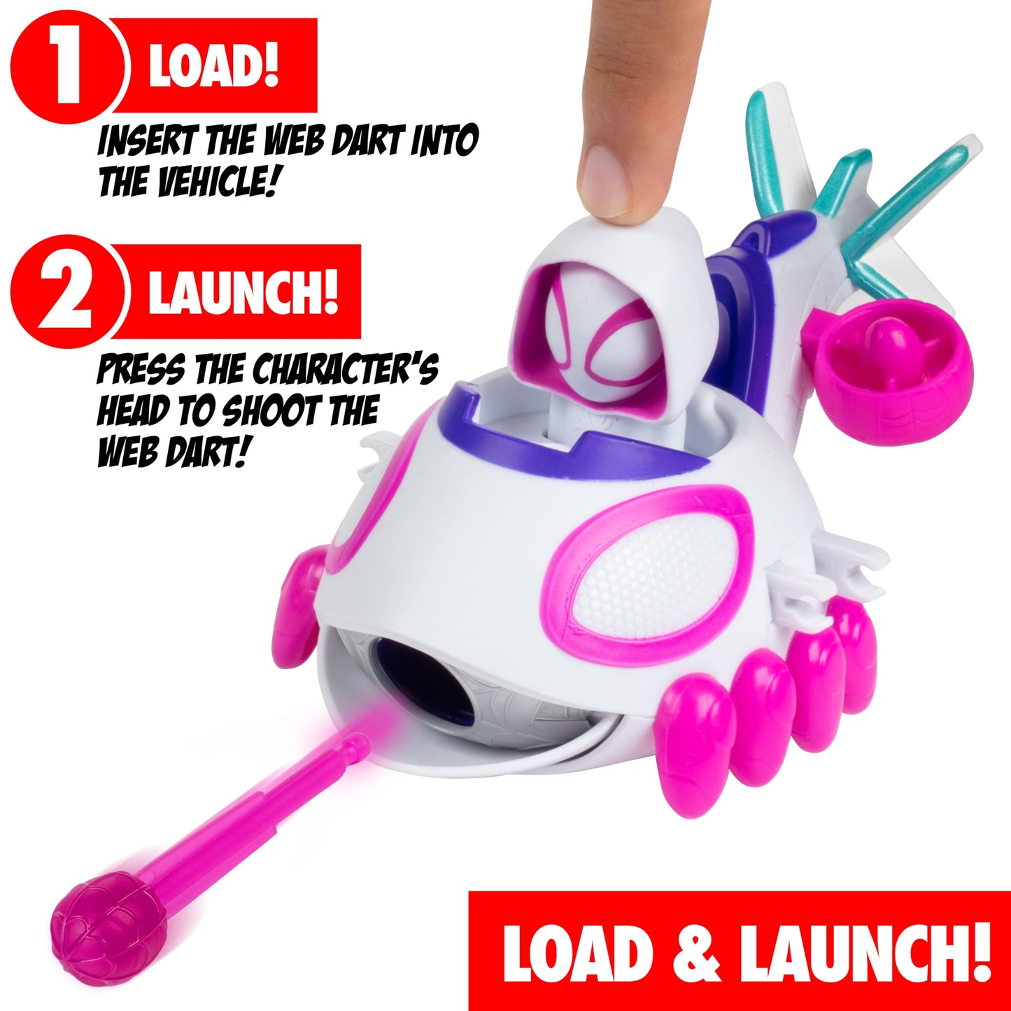 Marvel Spidey & His Amazing Friends Web Dart Zoomers 3-Pack Set - Spiderman, Miles Morales & Gwen Stacy - Officially Licensed - Vehicle Car Set - Spiderverse Gift for Kids, Boys & Girls