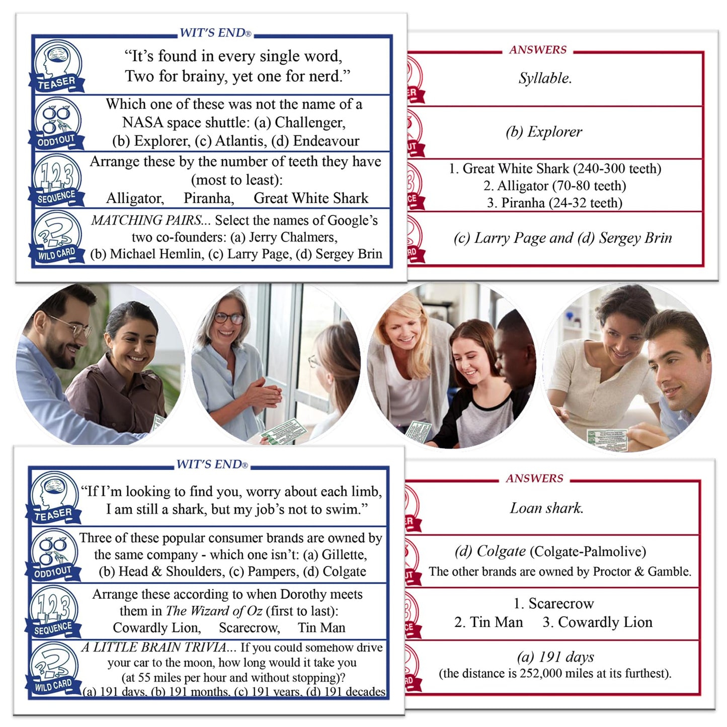 Wit's End — A Smart, Mind-Bending Trivia & Brain Teaser Game That Will Challenge Your Wits & Knowledge — Adult & Family Night Fun