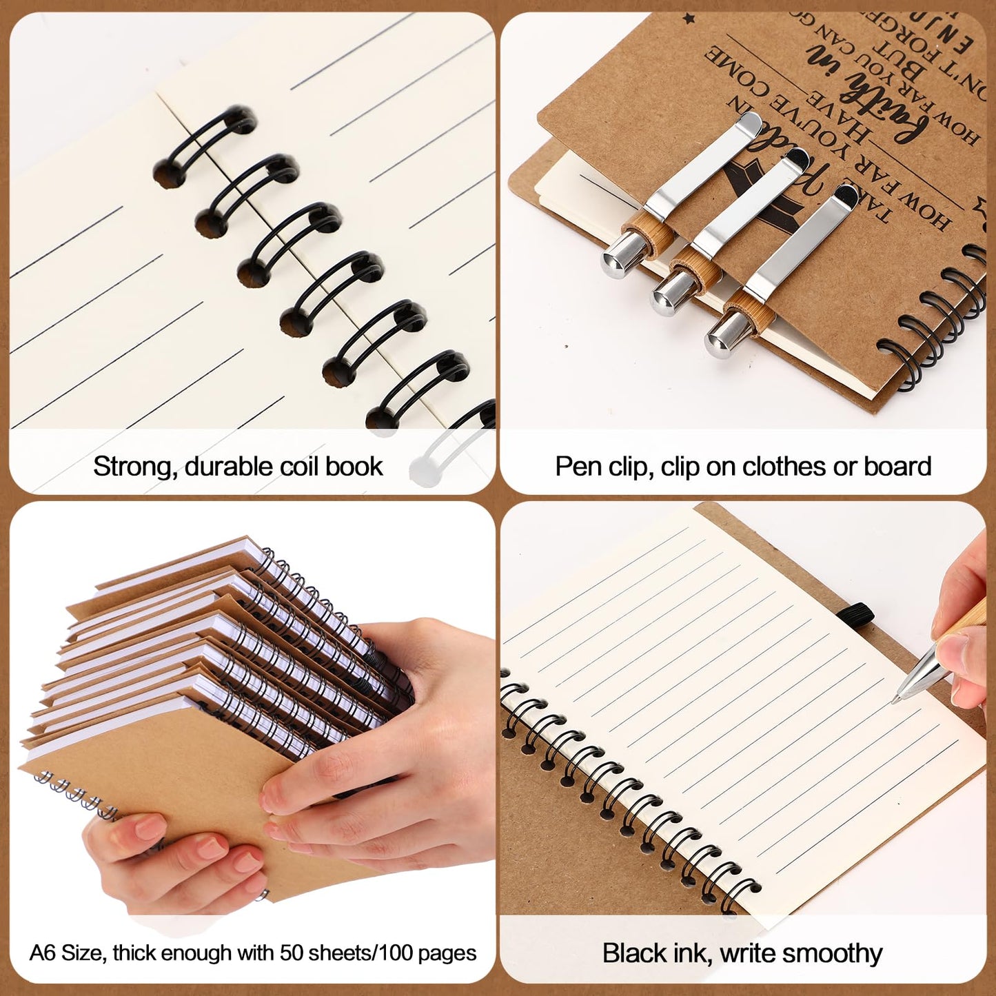 FillTouch 20 Sets 2026 Graduation Gifts Inspirational Spiral Journal with Motivational Pen Graduate Kraft Notebooks Ballpoint Pen Class of 2026 Gifts for College Graduate
