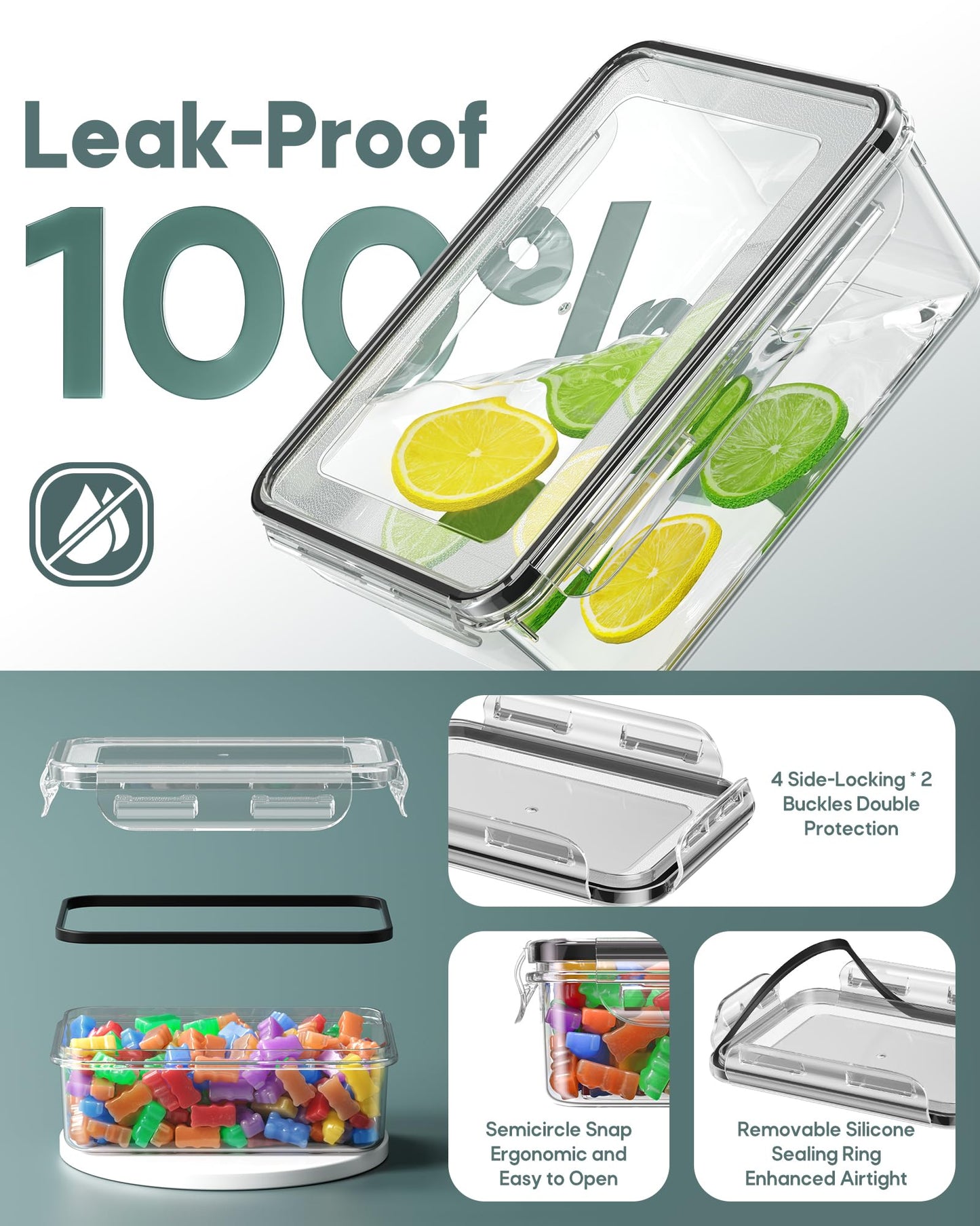 60 PCS Food Storage Containers with Lids Airtight, (30 Lids & 30 Containers) Leak proof Containers Set for Kitchen, Meal Prep, BPA-Free, PVC-Free Plastic, Microwave/Dishwasher Safe, Extra Labels & Pen