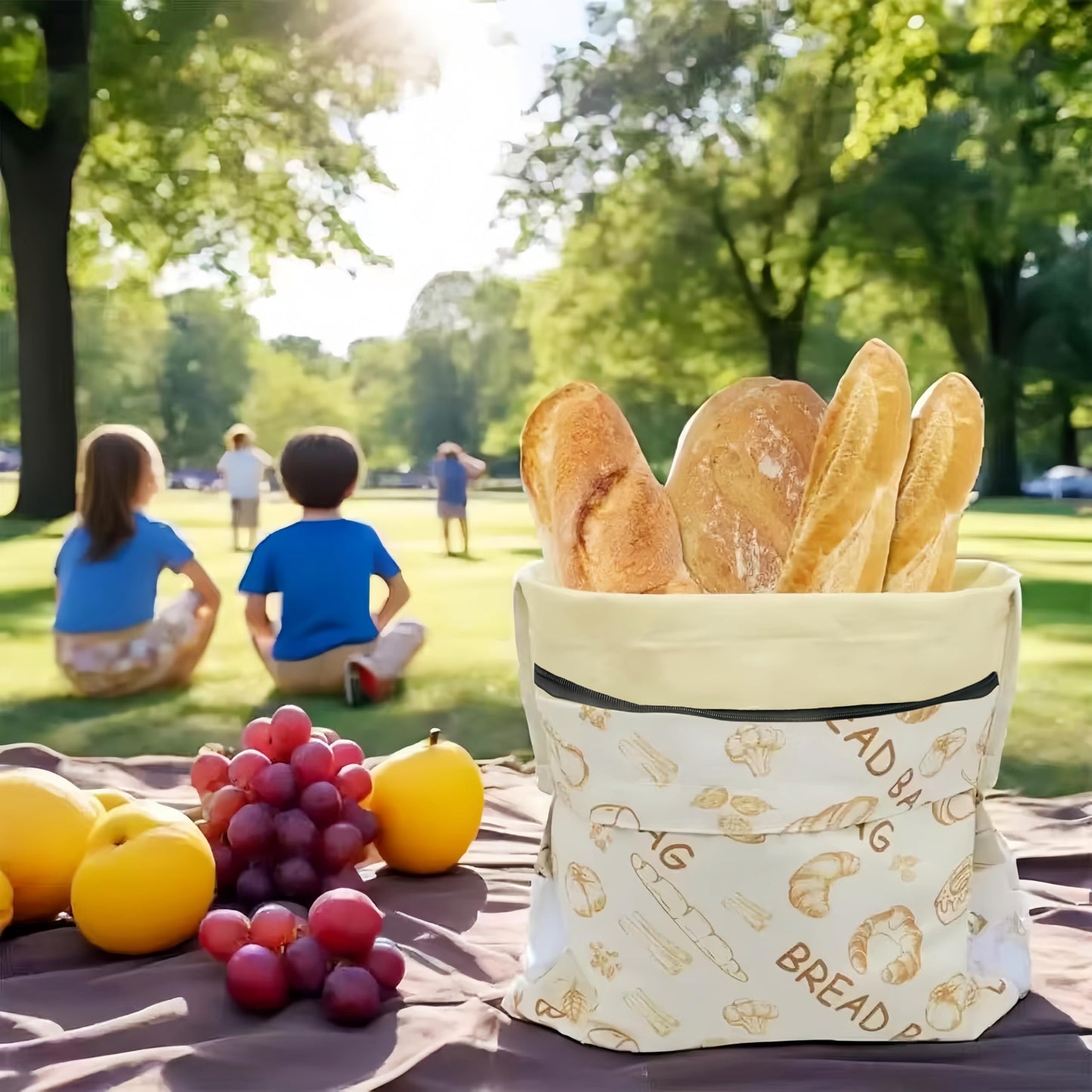 2 Pack XL Beeswax Bread Bags with Zipper Seal – Reusable Cotton Linen Waxed Bread Bags for Homemade Bread, Sourdough Storage, Eco-Friendly Bees Wax Bag Alternative to Plastic (2Pack)